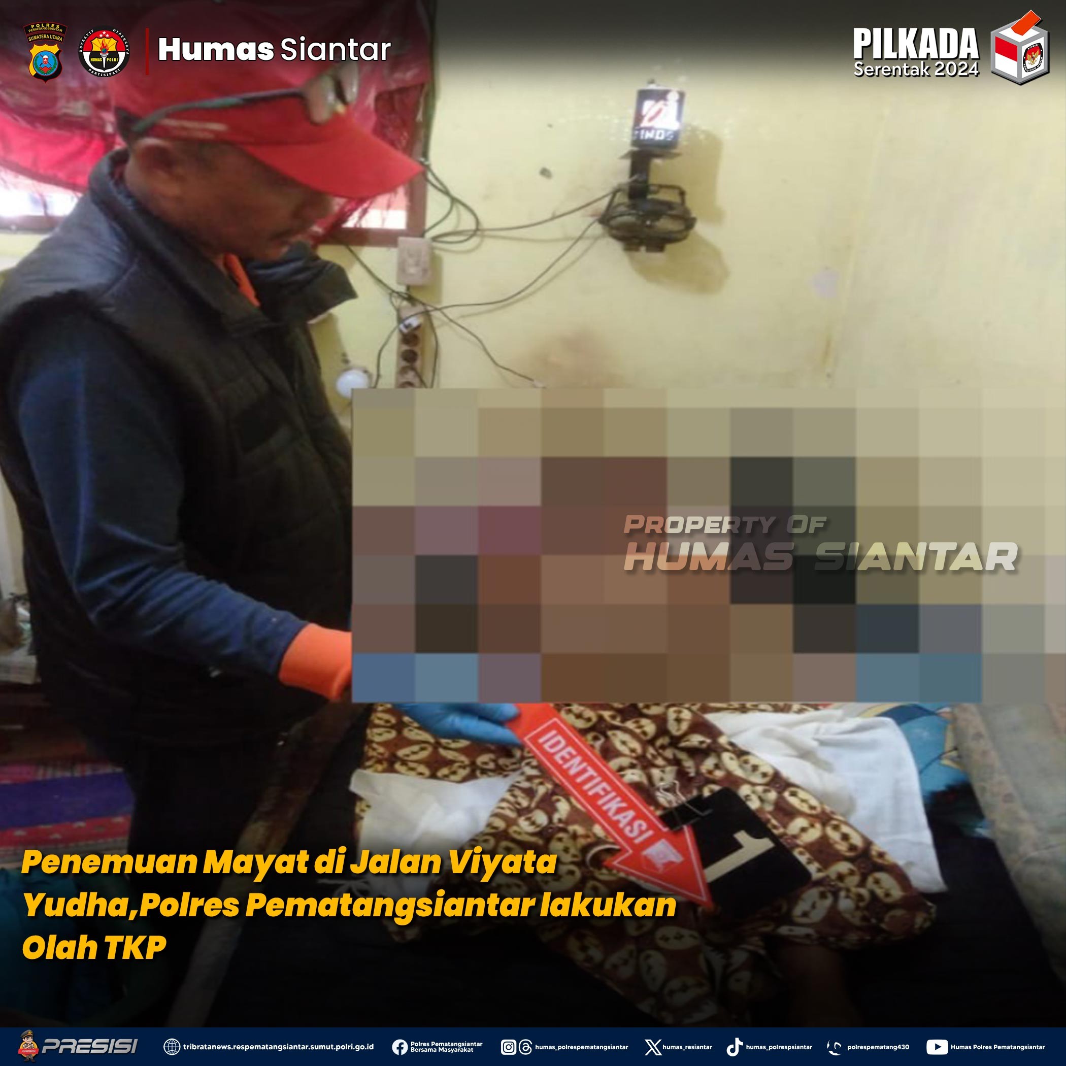 Penemuan Mayat di Jalan Viyata Yudha,Polres Pematangsiantar lakukan Olah TKP