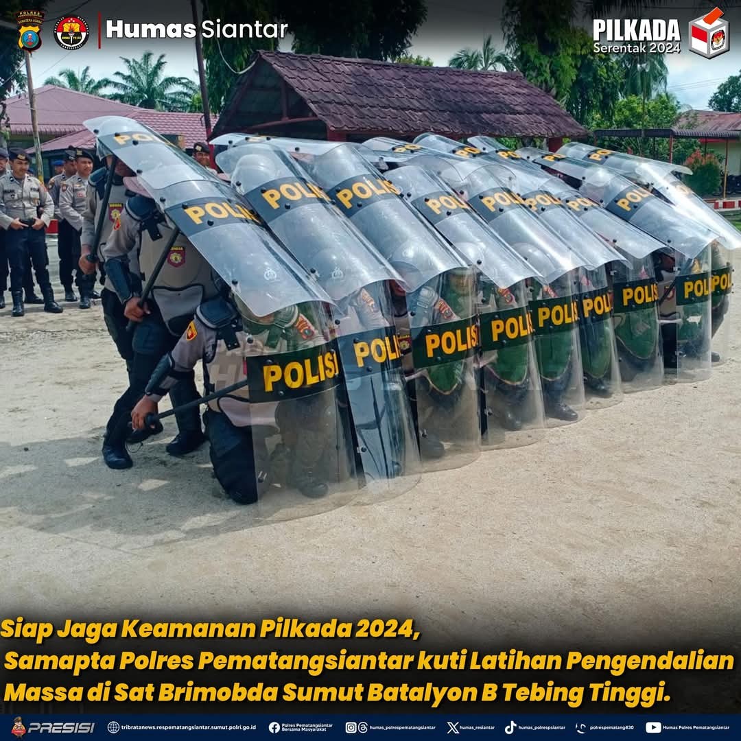 Siap Jaga Keamanan Pilkada 2024, Samapta Polres Pematangsiantar kuti Latihan Pengendalian Massa di S