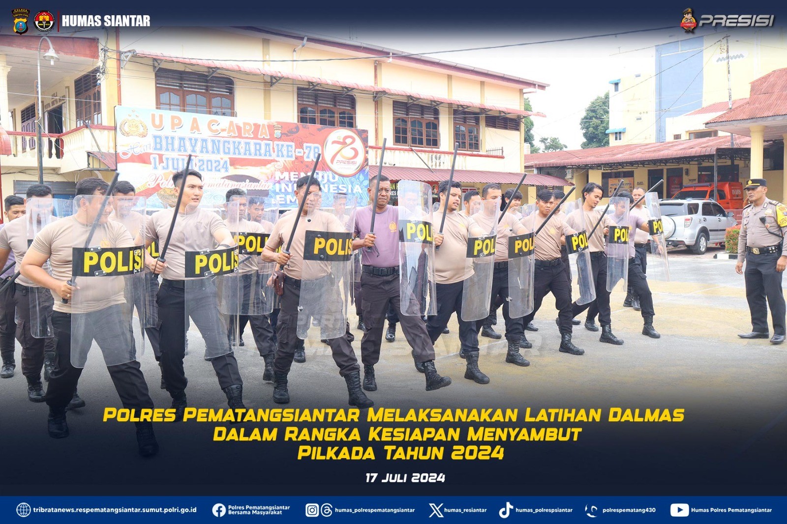 Asah Kemampuan Polres Pematangsiantar Laksanakan Latihan Dalmas Kesiapan Pilkada 2024