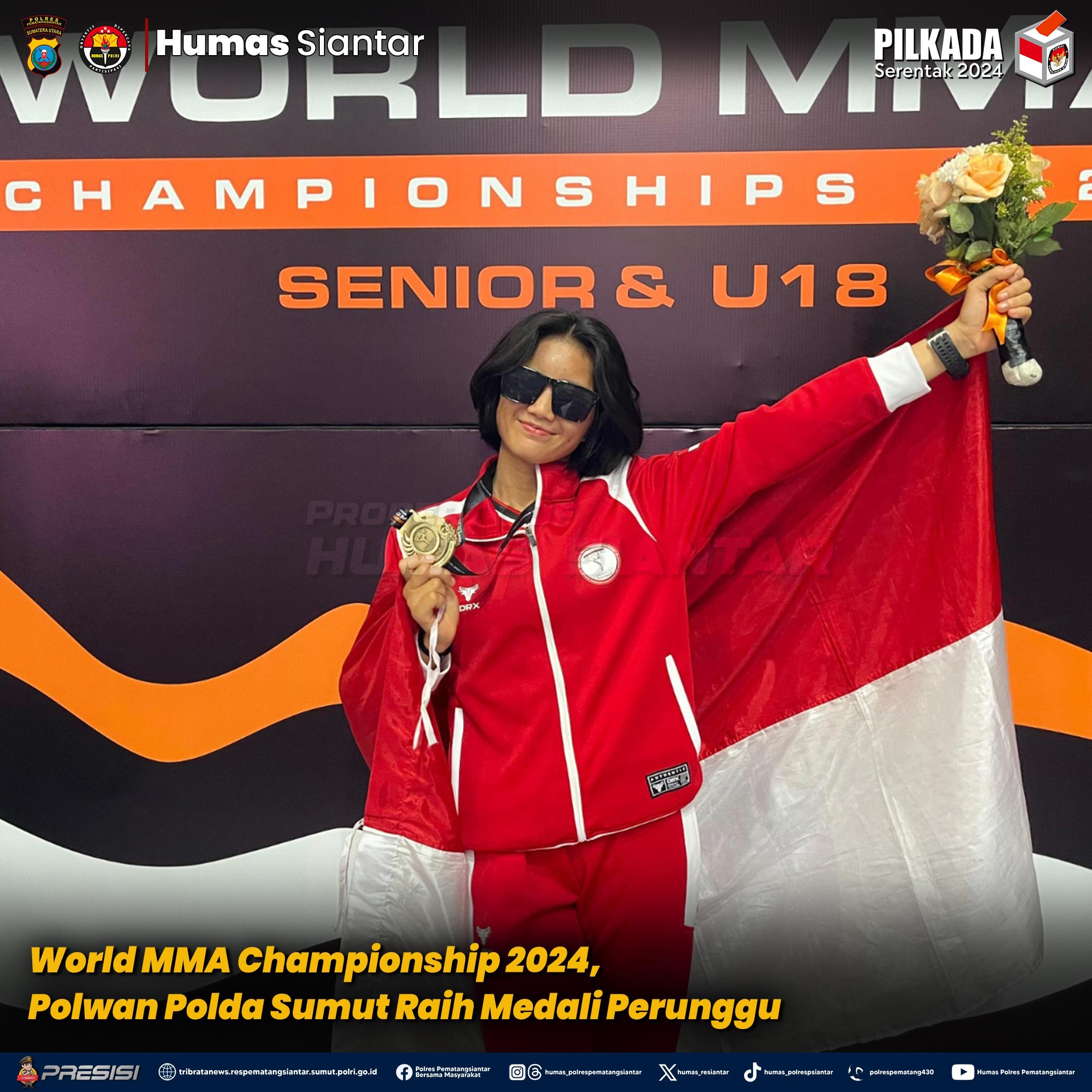 World MMA Championship 2024,Polwan Polda Sumut Raih Medali Perunggu