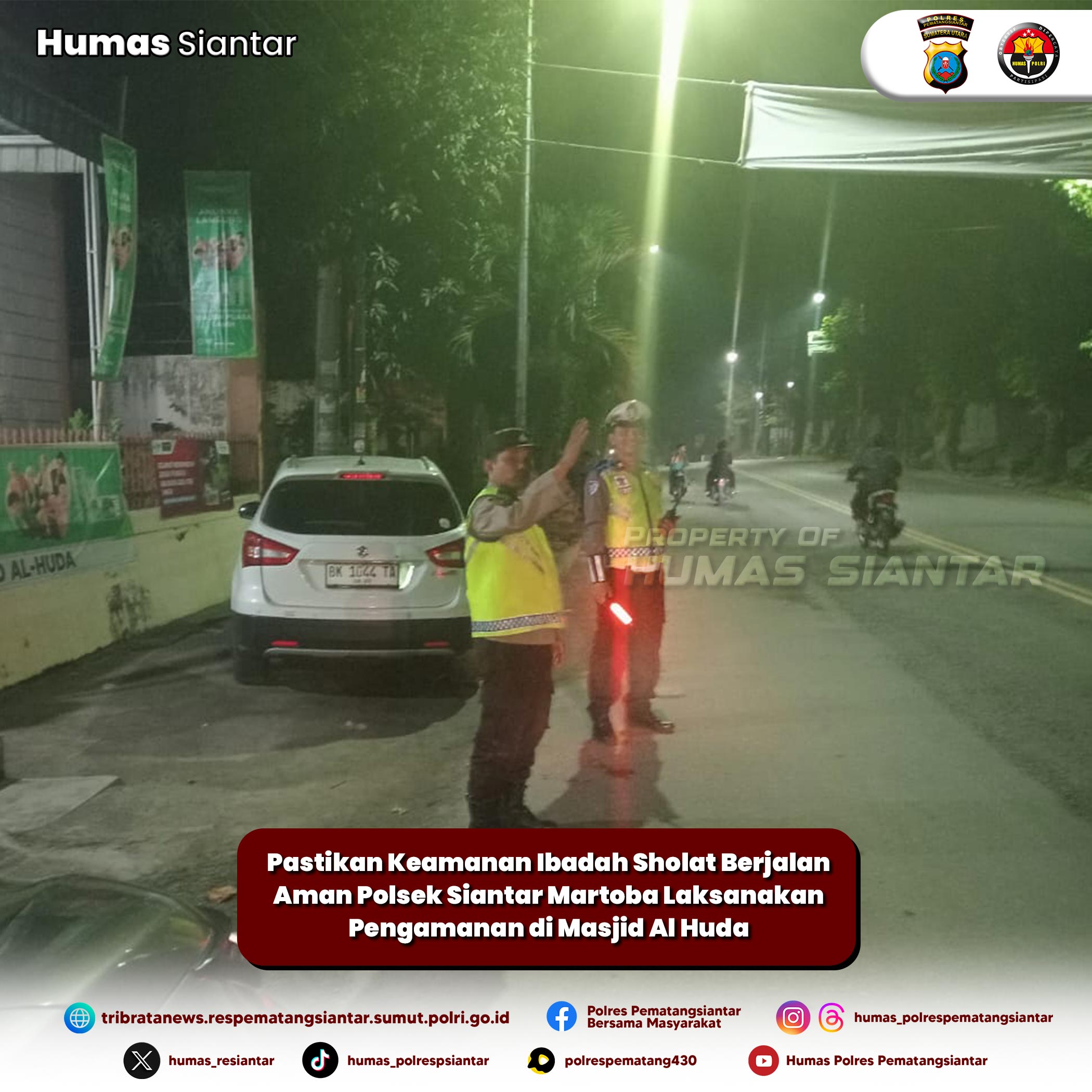 Pastikan Keamanan Ibadah Sholat Berjalan Aman Polsek Siantar Martoba Laksanakan Pengamanan di Masjid Al Huda