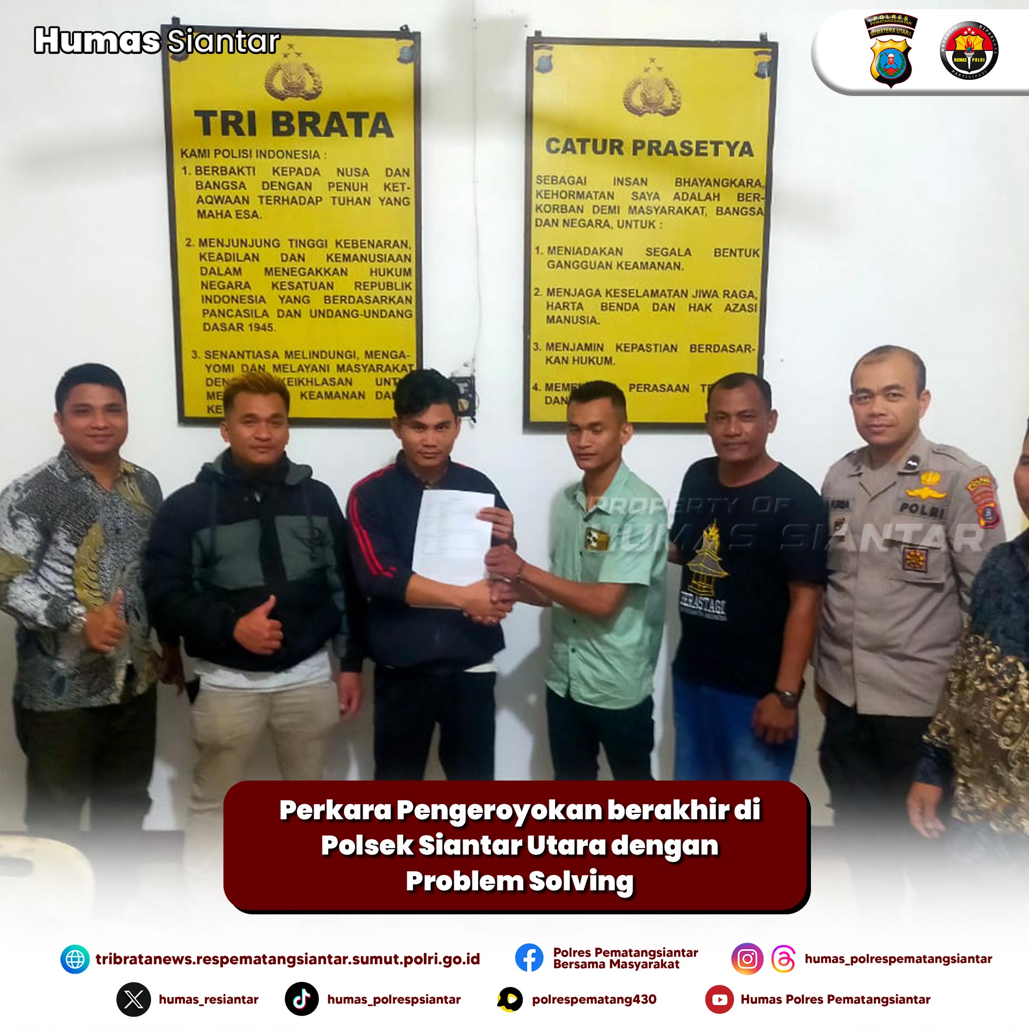 Perkara Pengeroyokan berakhir di Polsek Siantar Utara dengan Problem Solving