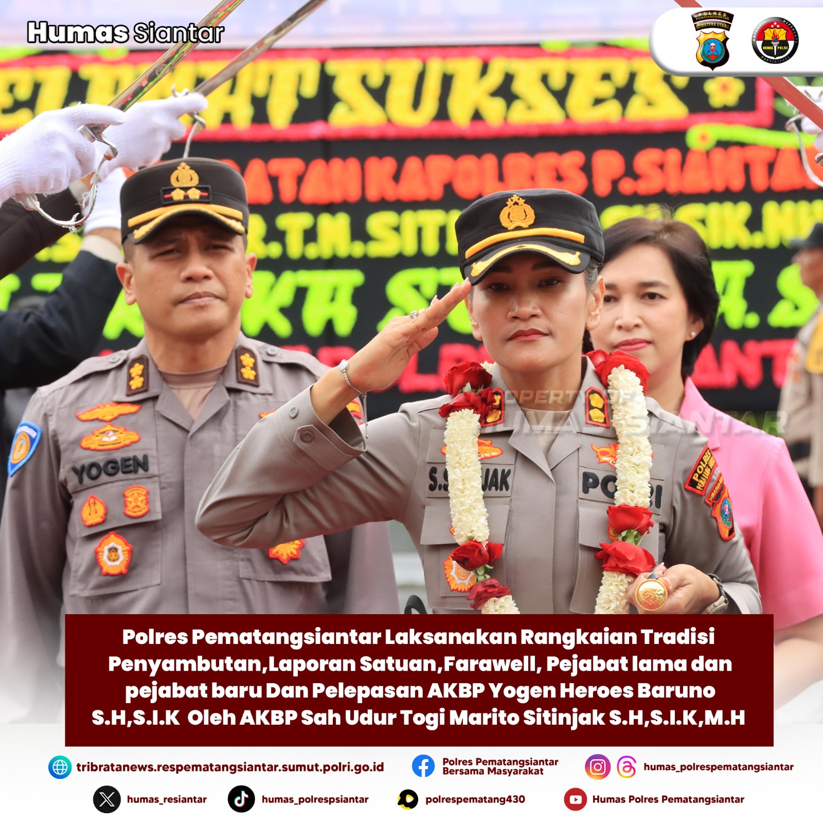 Polres Pematangsiantar Laksanakan  Penyambutan, Laporan Satuan, Farawell, Pejabat Baru dan Pelepasan Pejabat Lama