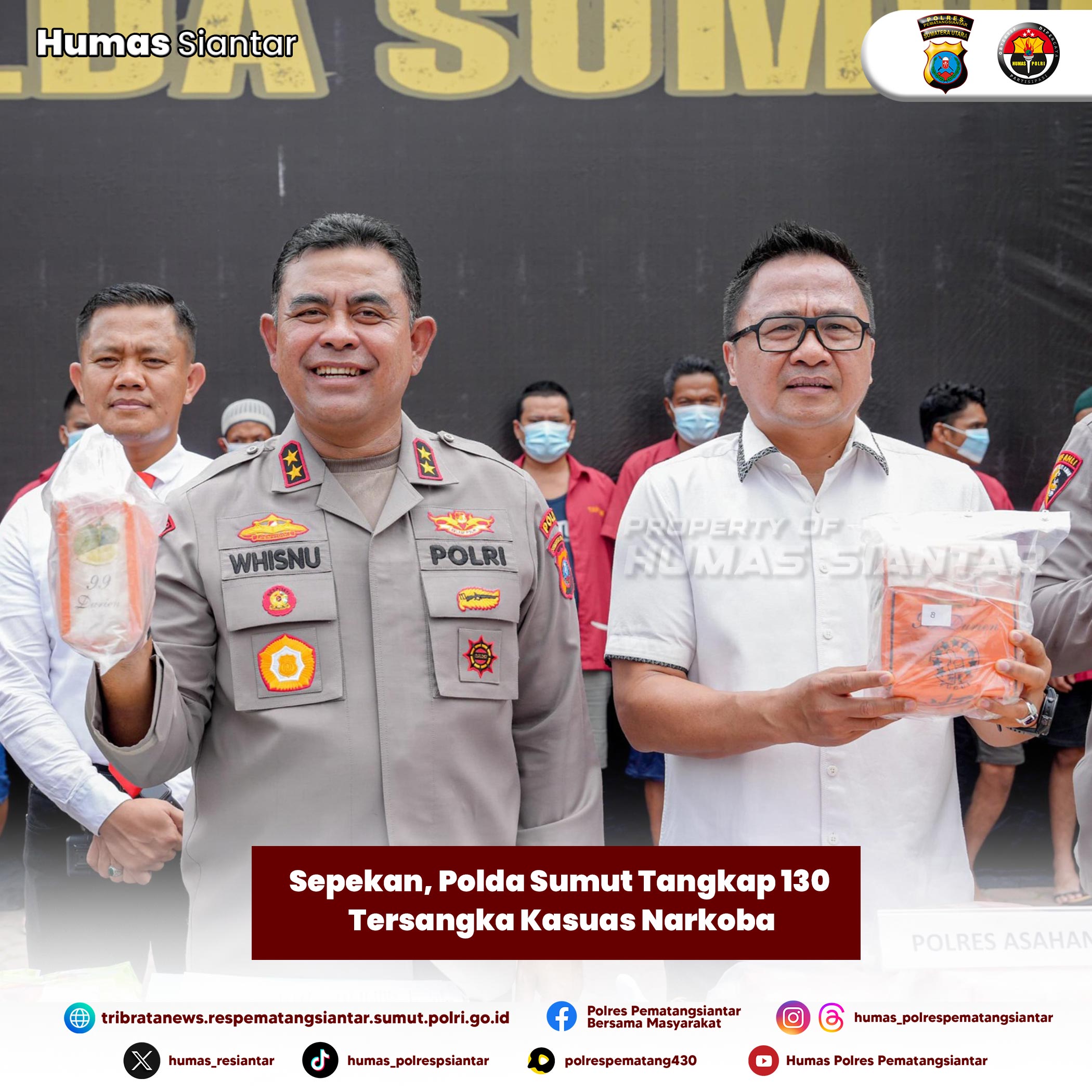 Sepekan, Polda Sumut Tangkap 130 Tersangka Kasuas Narkoba