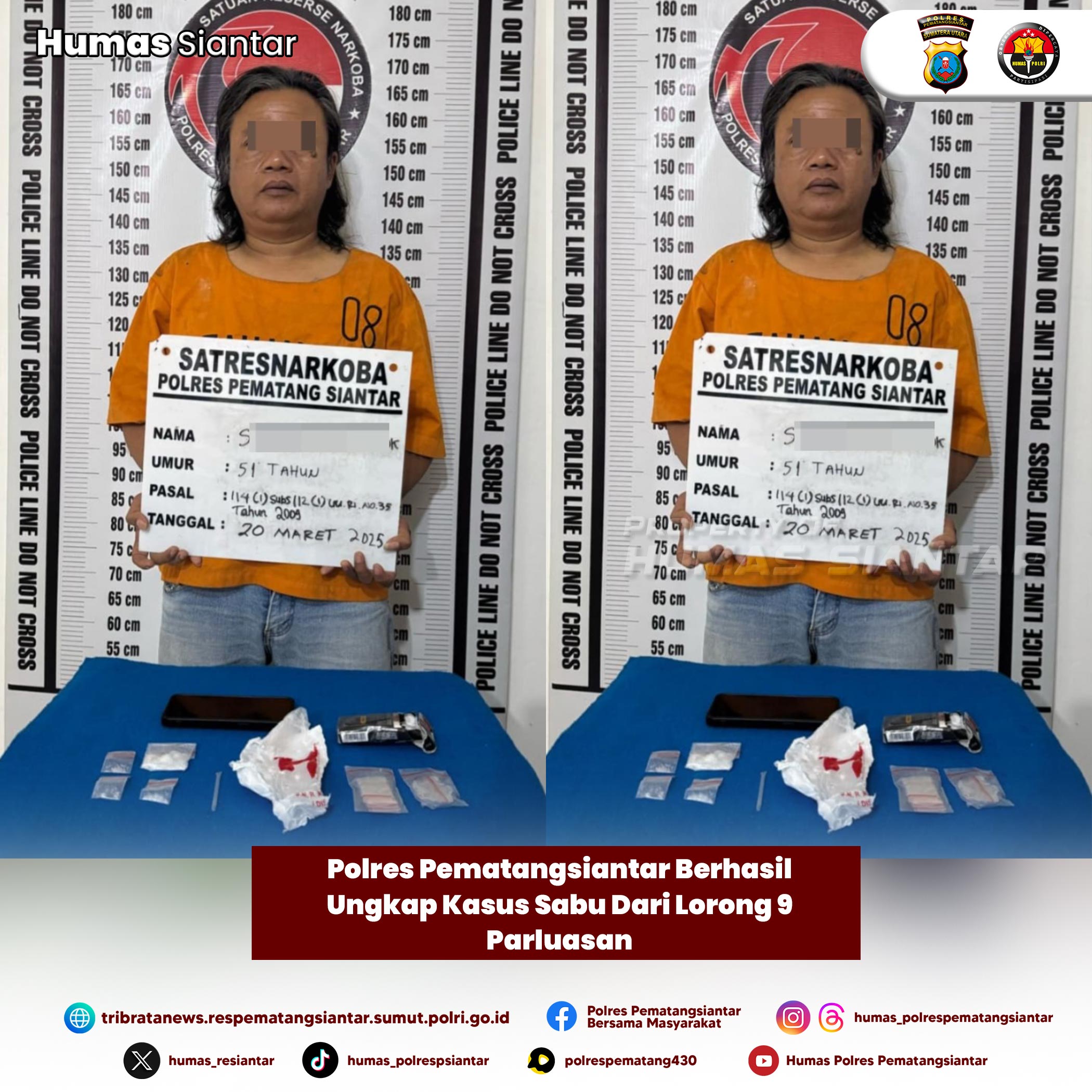 Polres Pematangsiantar Berhasil Ungkap Kasus Sabu Dari Lorong 9 Parluasan