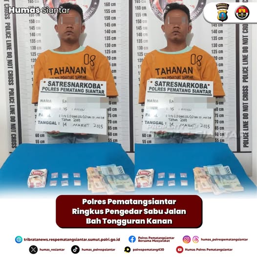 Polres Pematangsiantar Ringkus Pengedar Sabu Jalan Bah Tongguran Kanan