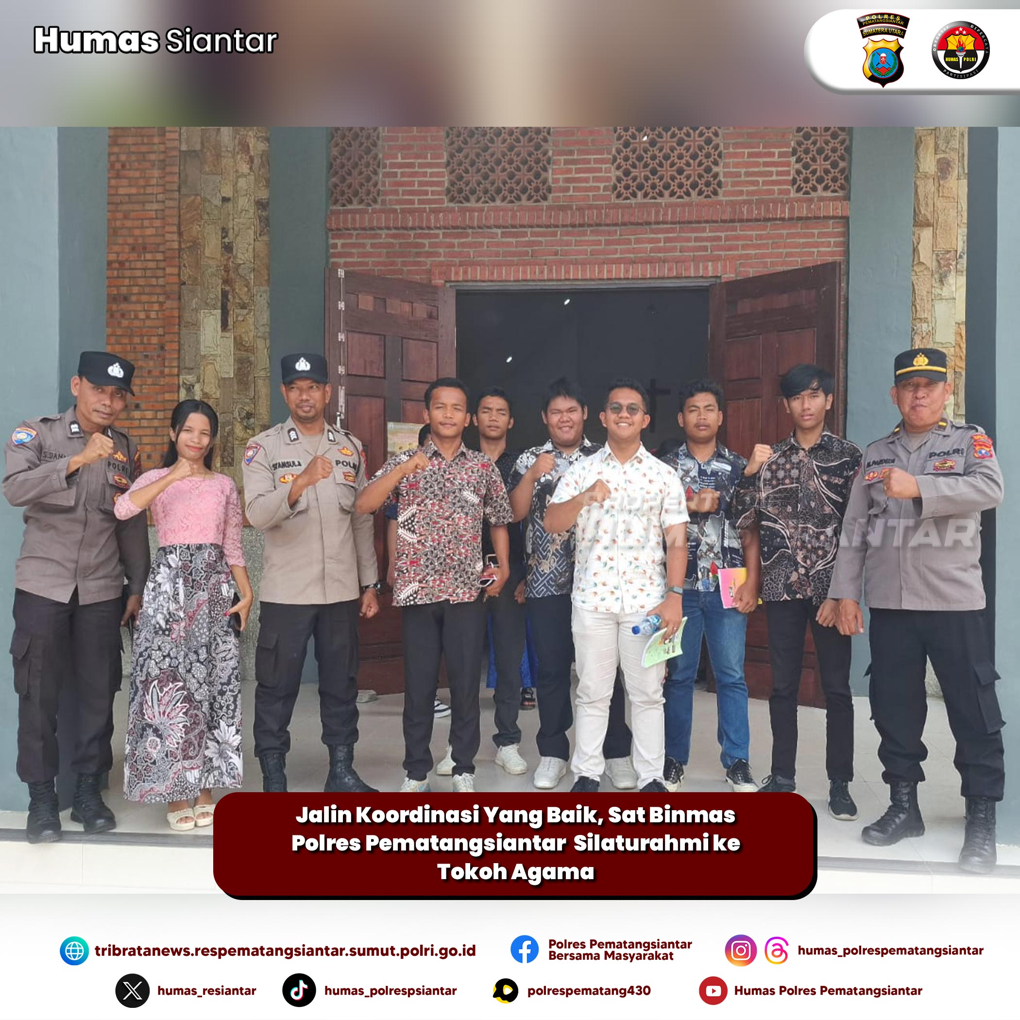 Jalin Koordinasi Yang Baik, Sat Binmas Polres Pematangsiantar  Silaturahmi ke Tokoh Agama