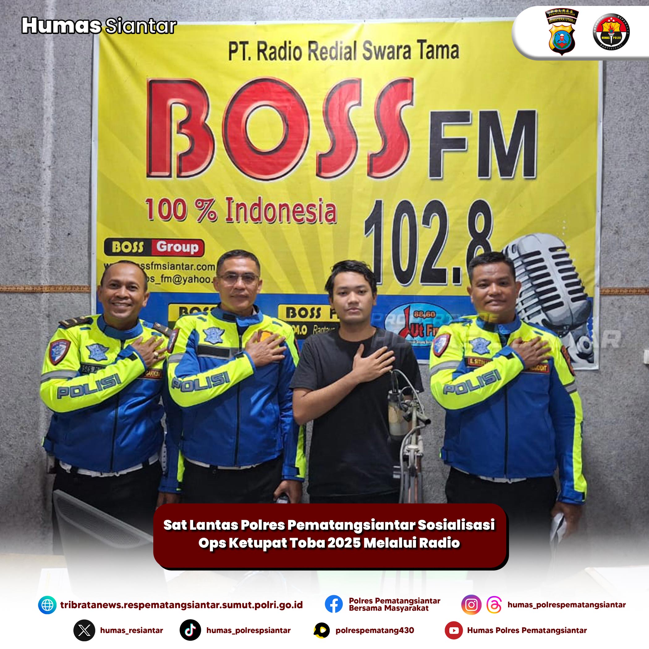 Sat Lantas Polres Pematangsiantar Sosialisasi Ops Ketupat Toba 2025 Melalui Radio