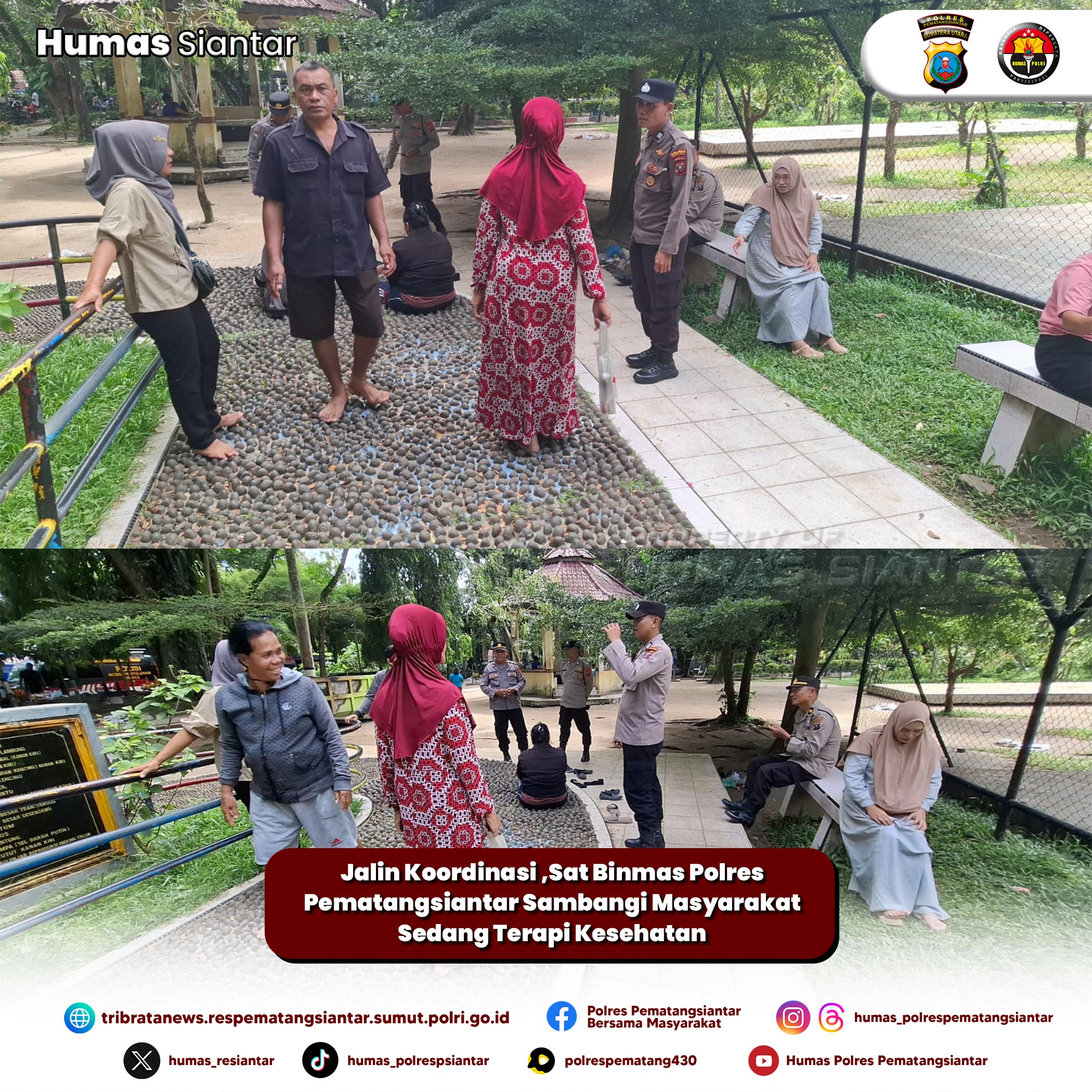 Jalin Koordinasi ,Sat Binmas Polres Pematangsiantar Sambangi Masyarakat Sedang Terapi Kesehatan