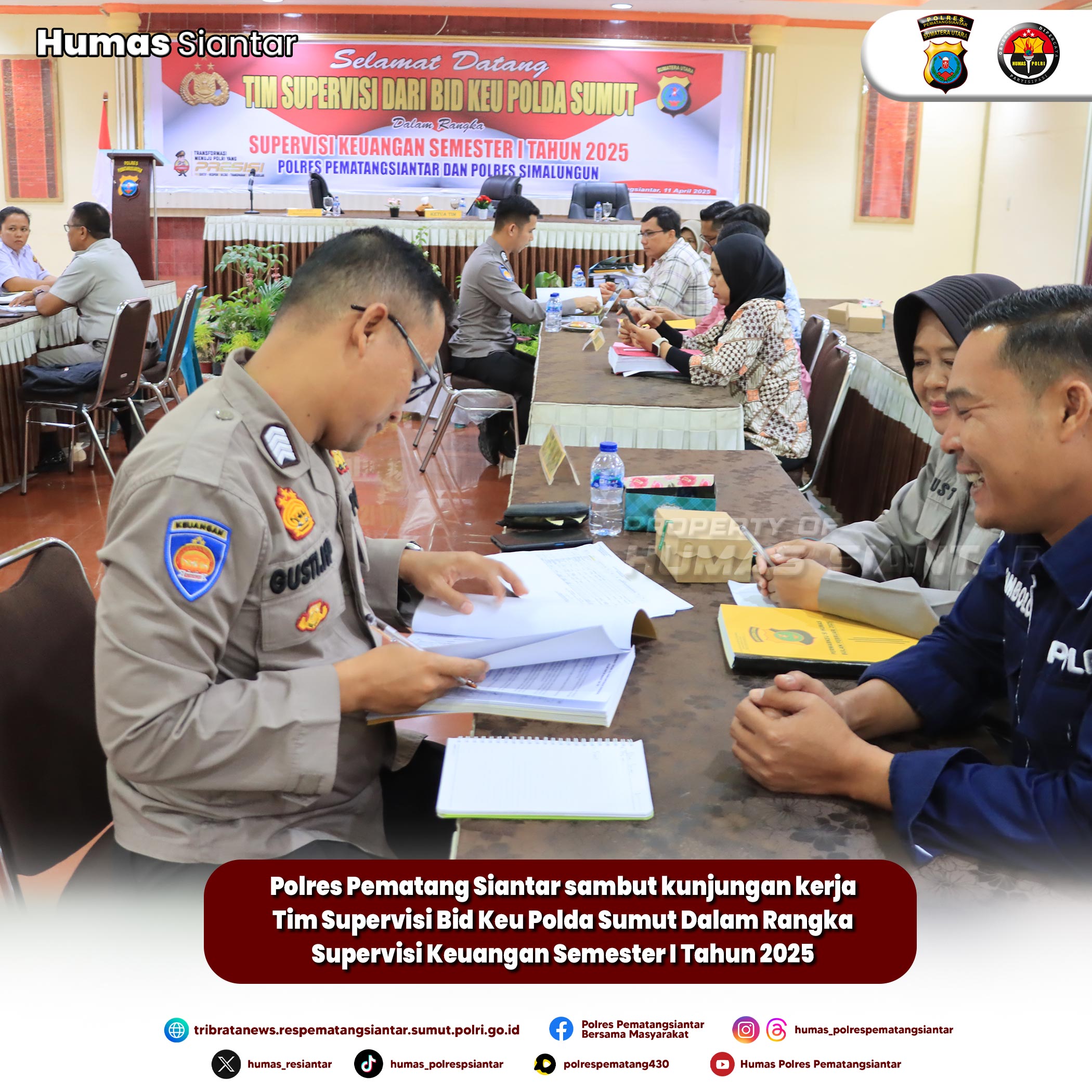 Polres Pematangsiantar Terima Kunker Tim Supervisi Bid KEU Polda Sumut