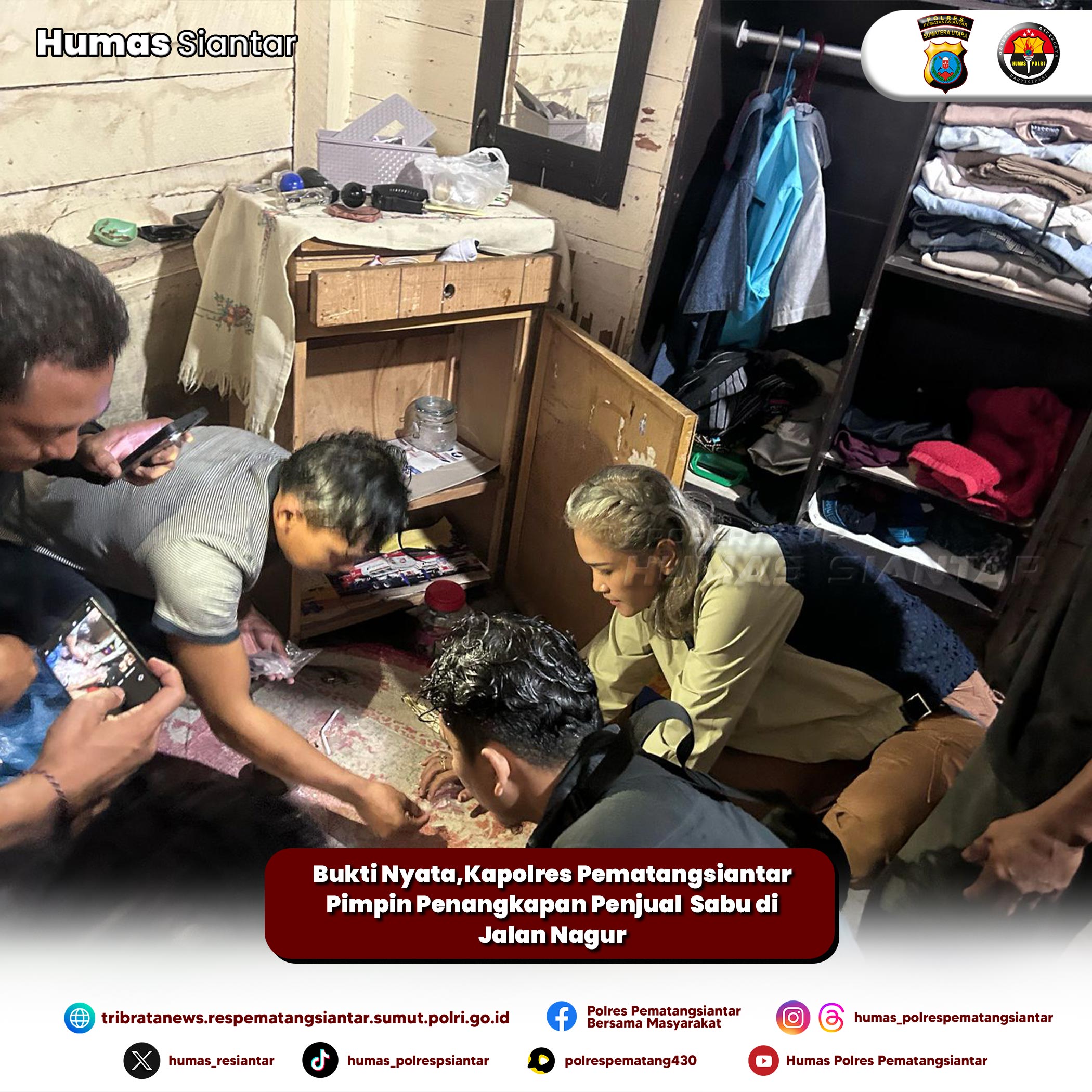 Bukti Nyata,Kapolres Pematangsiantar Pimpin Penangkapan Penjual  Sabu di Jalan Nagur