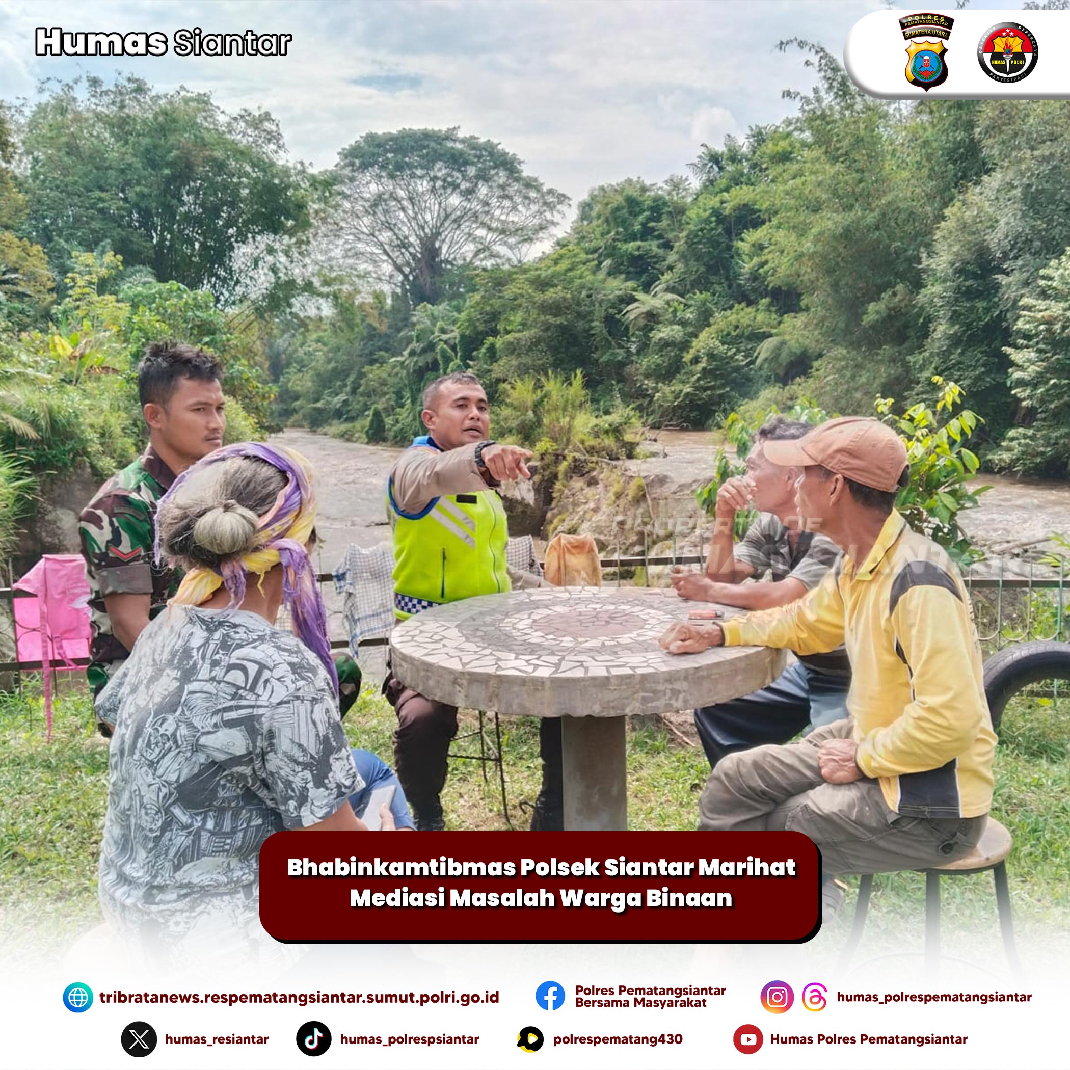 Bhabinkamtibmas Polsek Siantar Marihat  Mediasi Masalah Warga Binaan