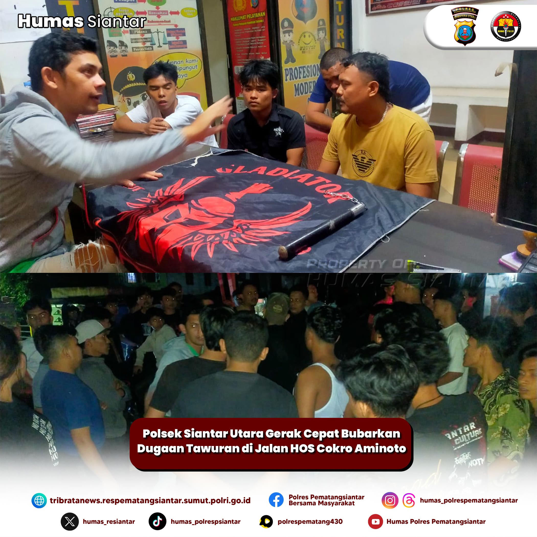 Polsek Siantar Utara Gerak Cepat Bubarkan Dugaan Tawuran di Jalan HOS Cokro Aminoto