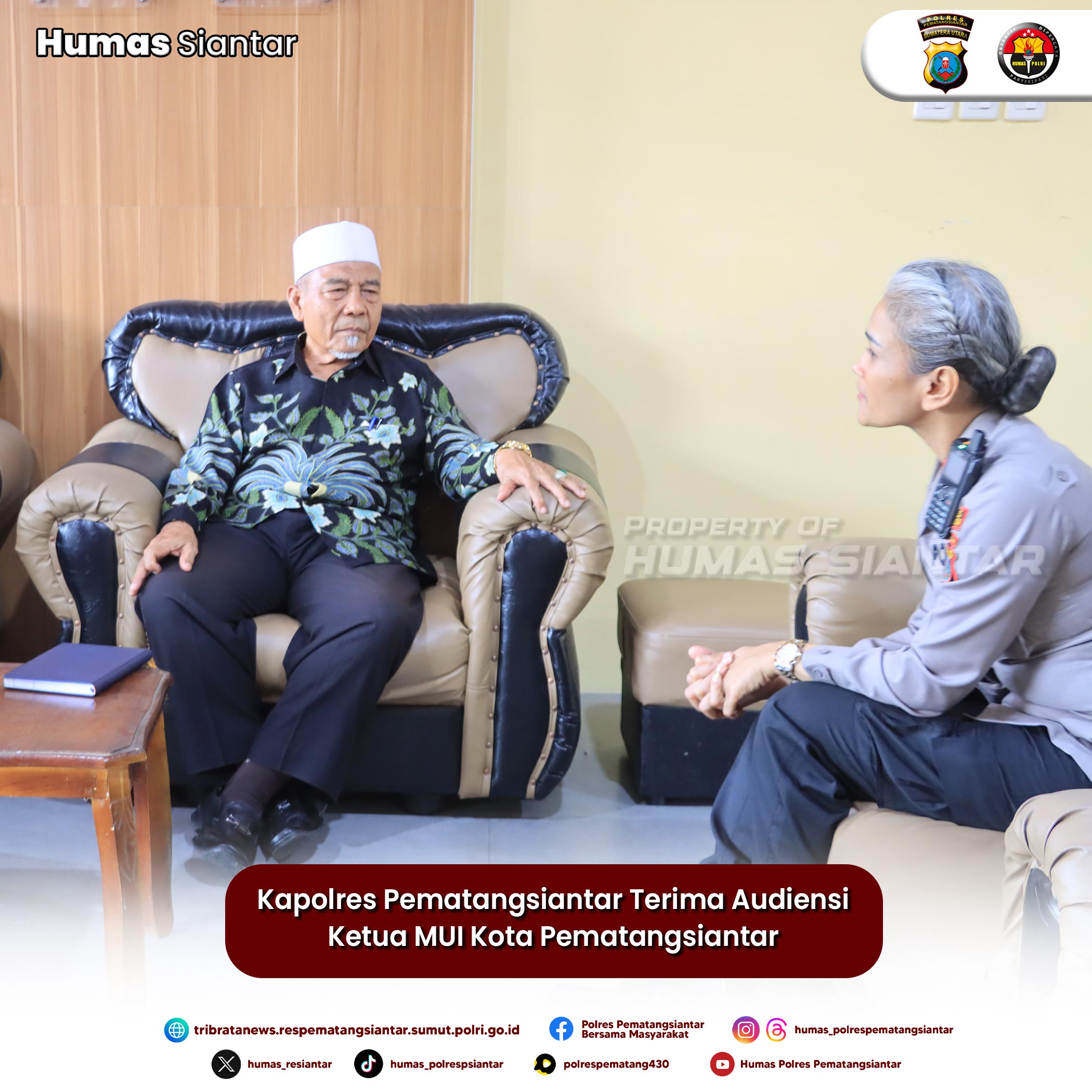 Terima Audiensi  Ketua MUI Kota Pematangsiantar, Kapolres Selaku Pejabat Baru Mohon Dukungan