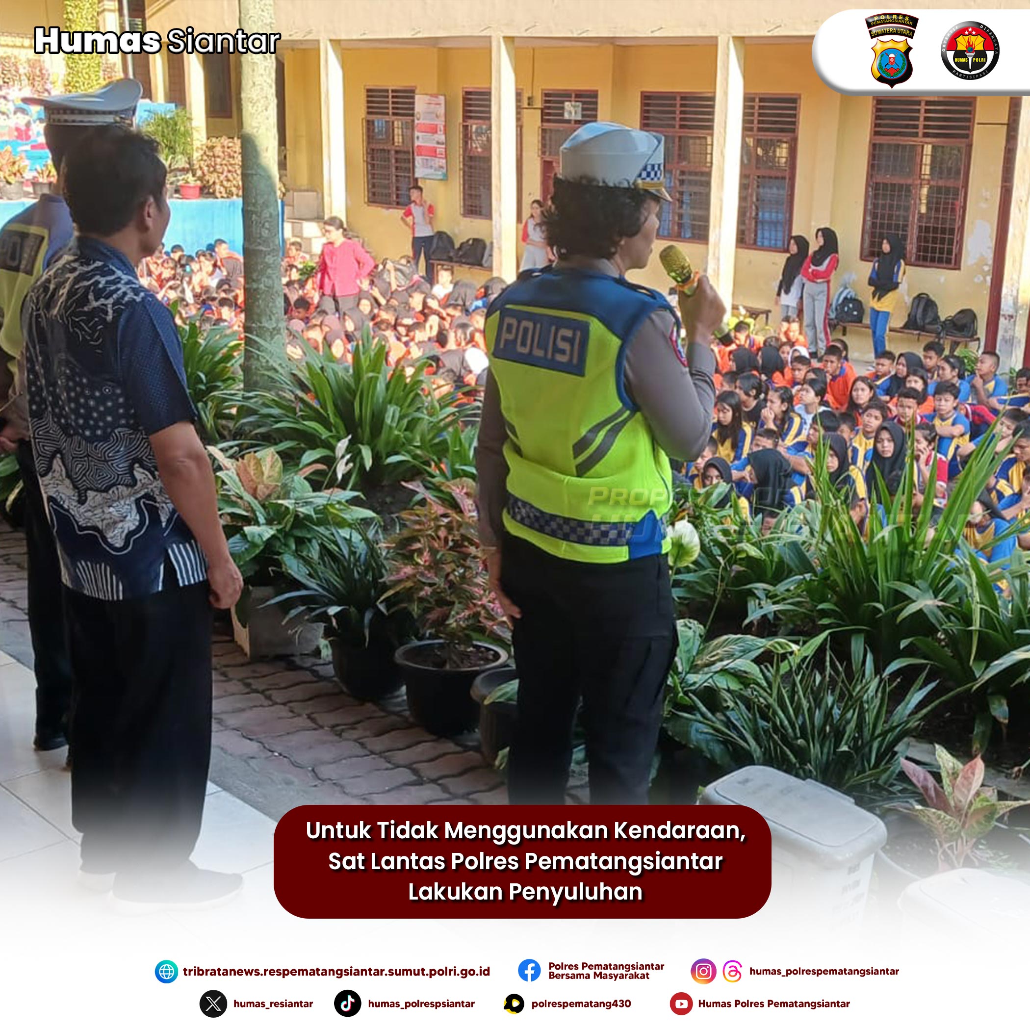Untuk Tidak Menggunakan Kendaraan, Sat Lantas Polres Pematangsiantar Lakukan Penyuluhan