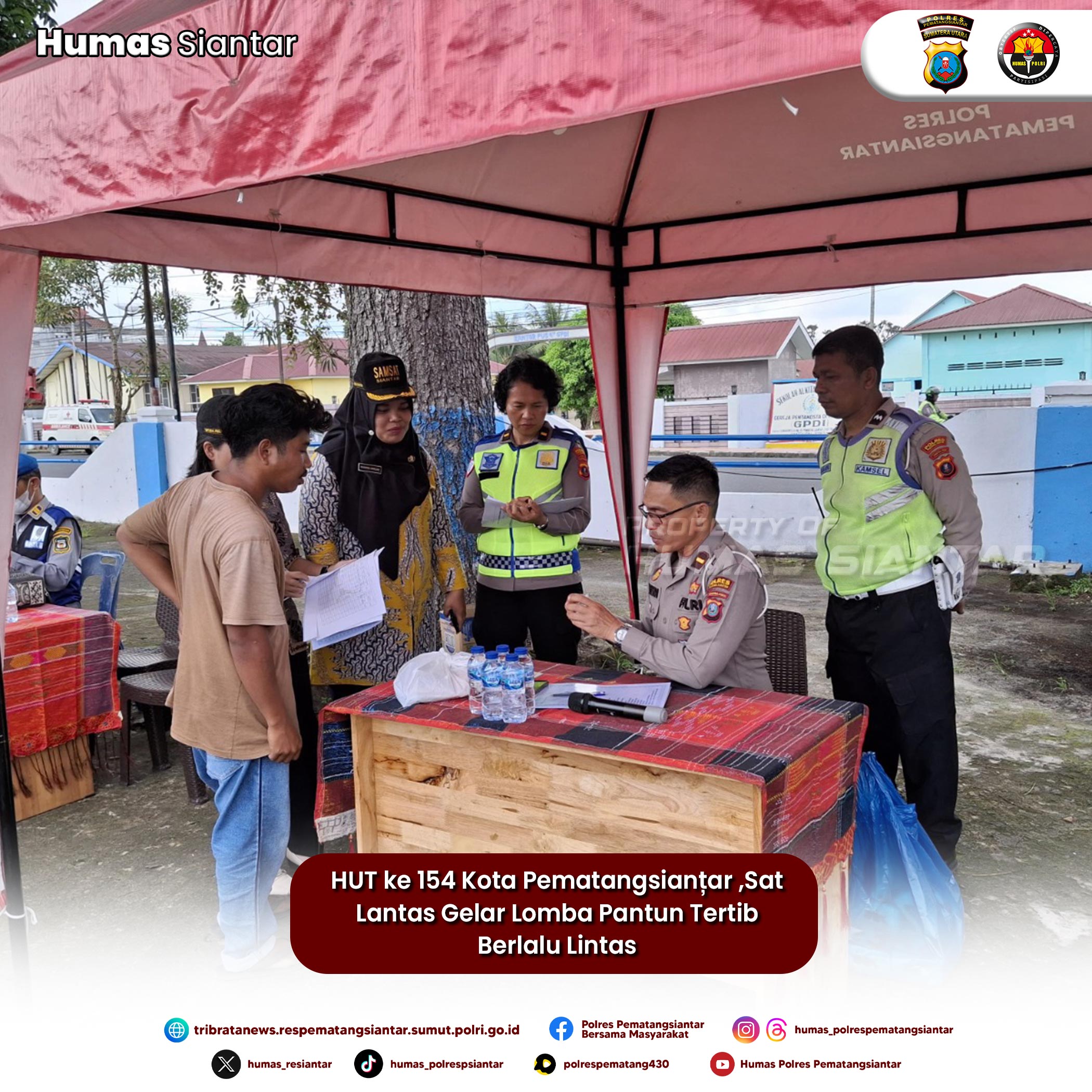 HUT ke 154 Kota Pematangsianțar ,Sat Lantas Gelar Lomba Pantun Tertib Berlalu Lintas