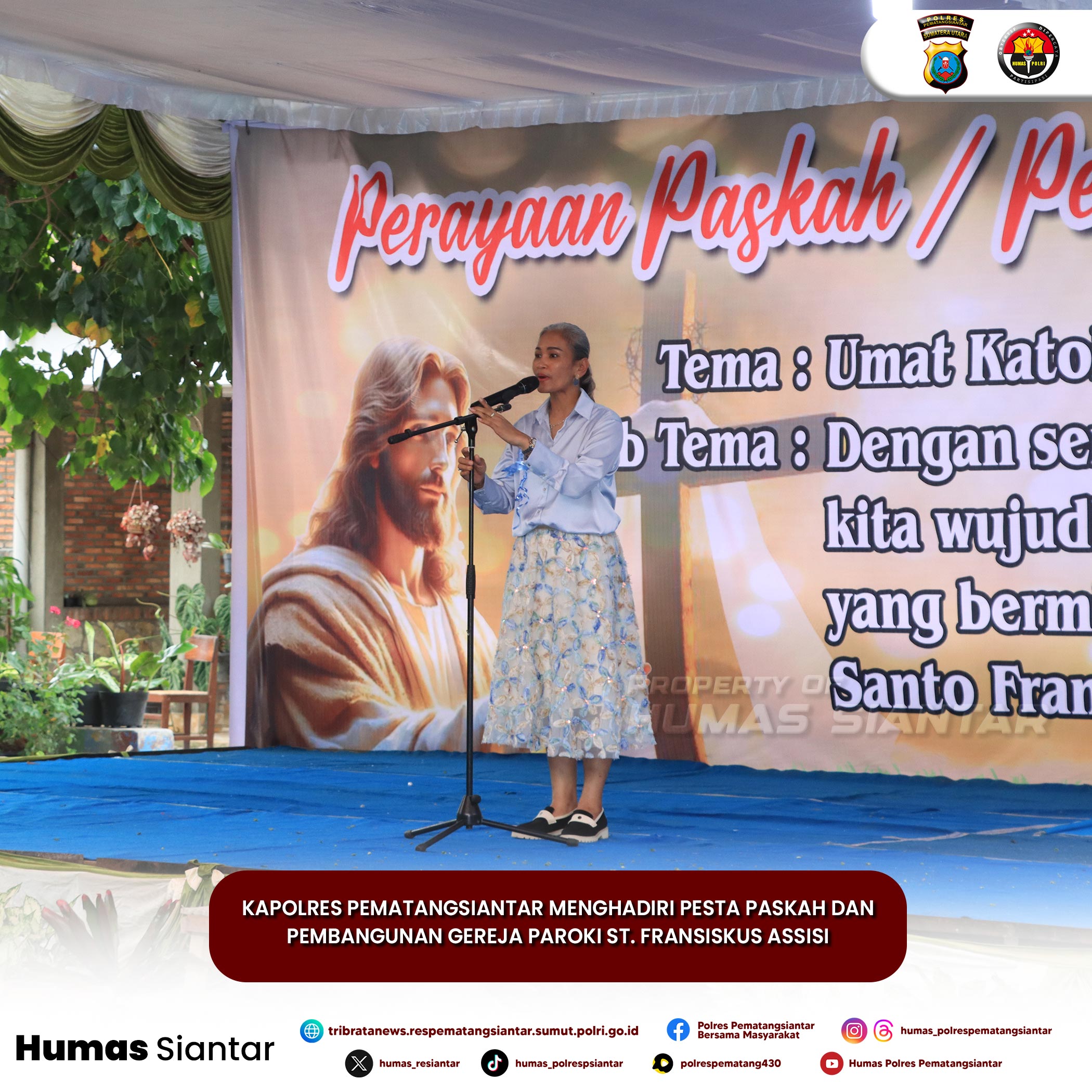 Kapolres Pematangsiantar Hadiri Perayaan Paskah dan Pesta Pembangunan Gereja Paroki ST. Fransiskus Assisi