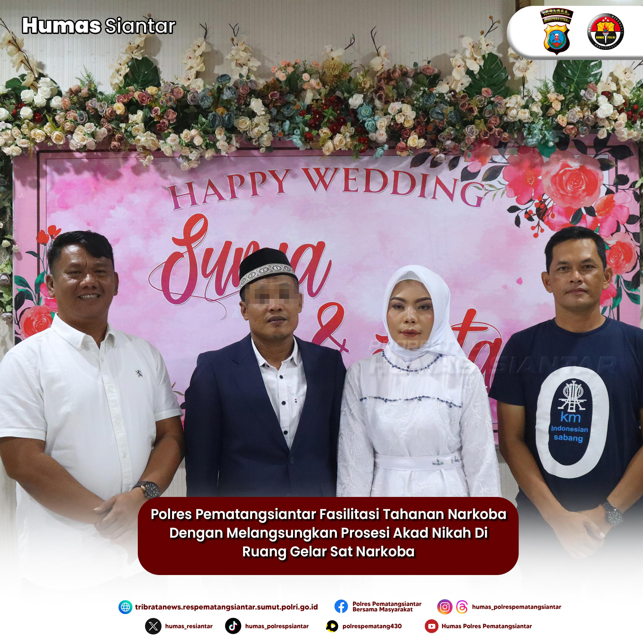 Polres Pematangsianțar Fasilitasi Tahanan Narkoba Melangsungkan Prosesi Akad Nikah
