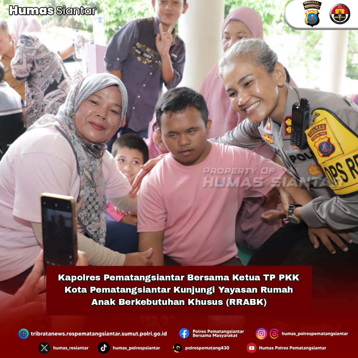 Kapolres Pematangsiantar Bersama Ketua TP PKK Kota Pematangsiantar Kunjungi Yayasan Rumah Ramah Anak Berkbutuhan Khusus (ABK)