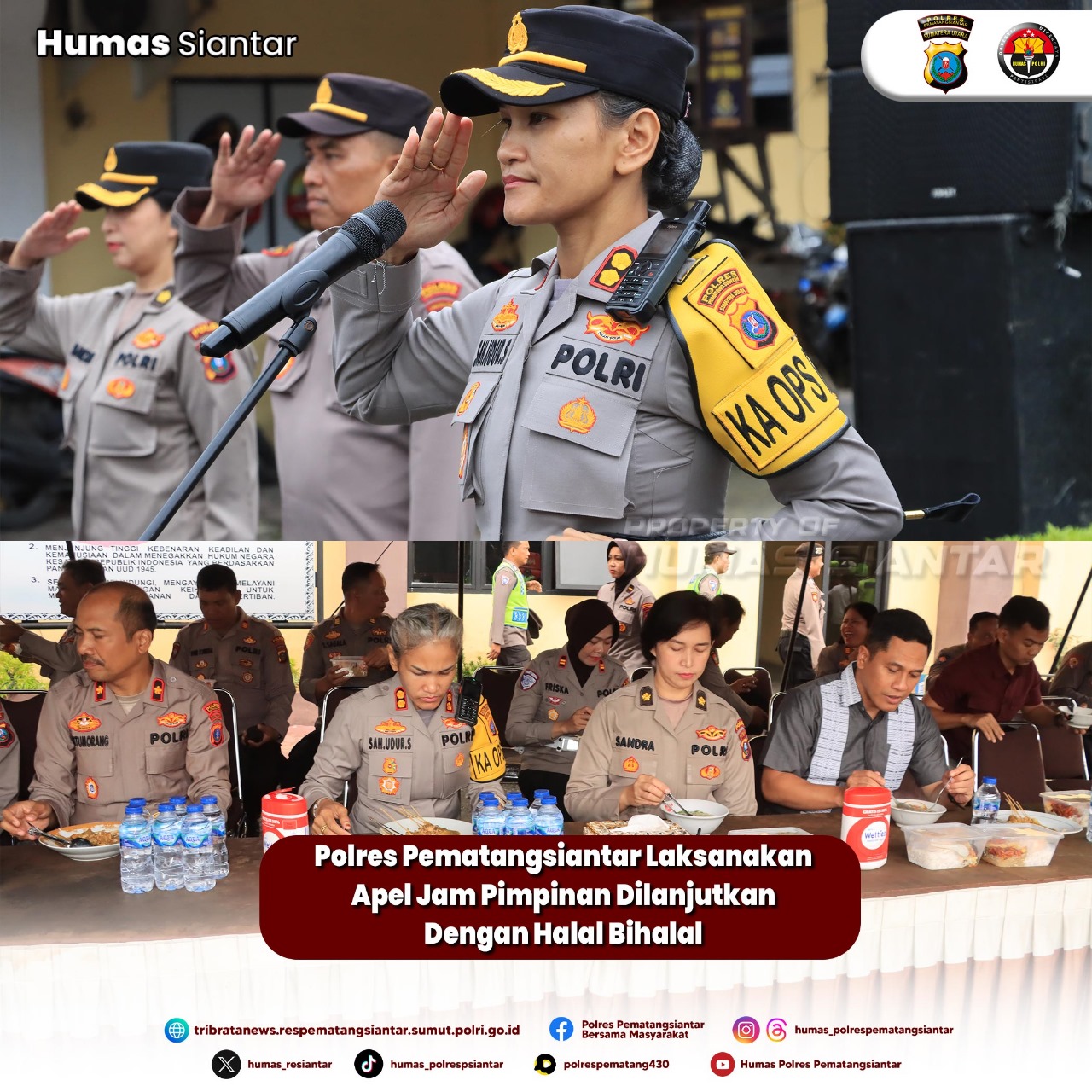 Usai Apel Apel Jam Pimpinan Polres Pematangsiantar Melaksanakan Halal Bihalal