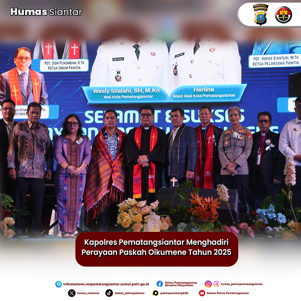 Kapolres Pematangsiantar Hadiri Perayaan Paskah Oikumen Tahun 2025