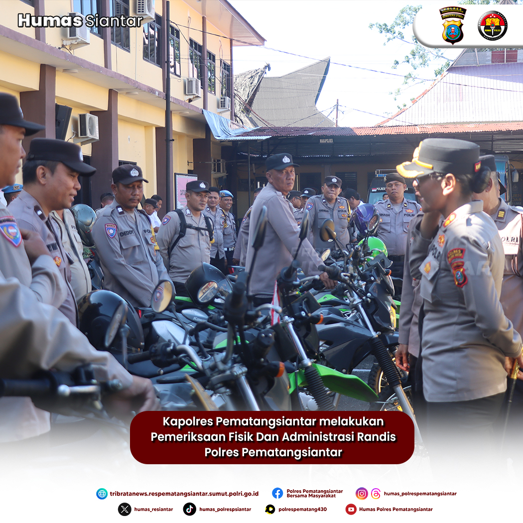 Pastikan Barang Inventaris Berfungsi Dengan Baik Kapolres Pematangsiantar Cek Fisik dan Administrasi Randis