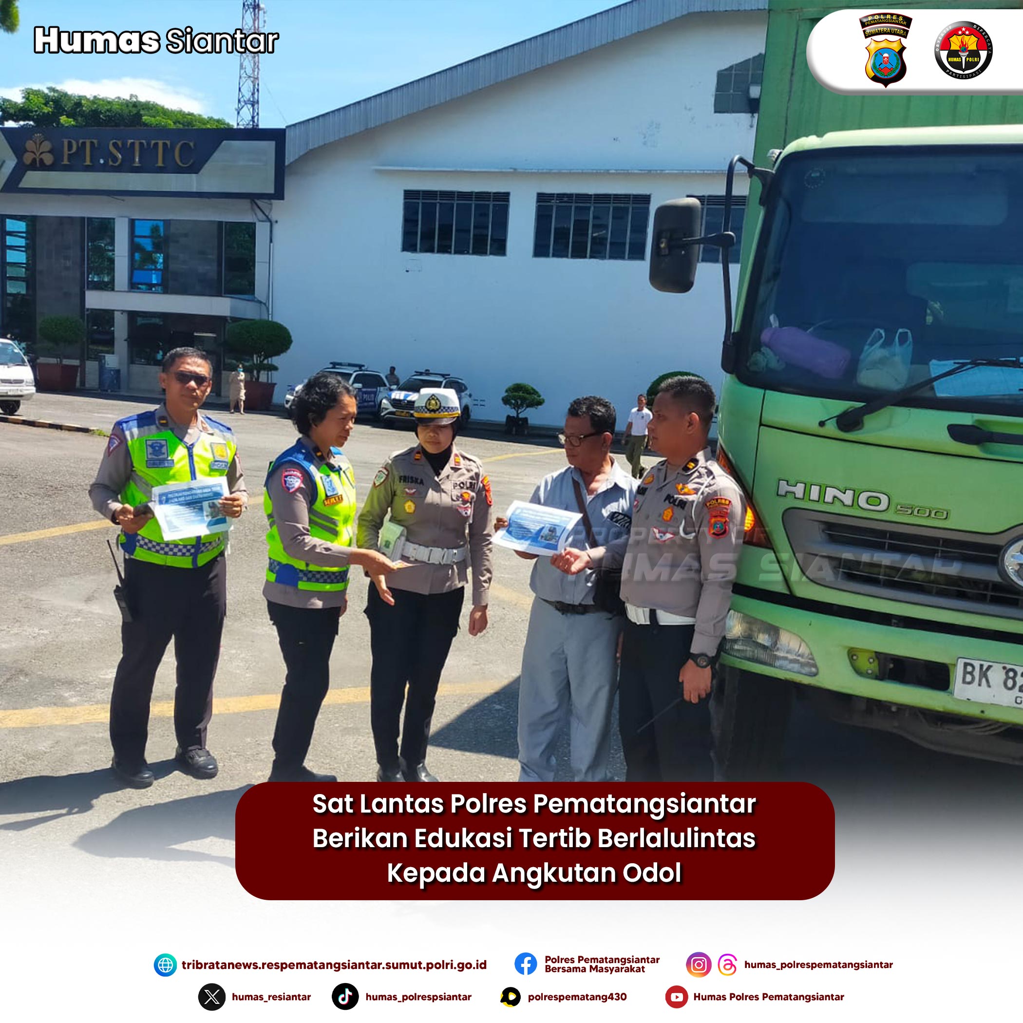Sat Lantas Polres Pematangsiantar Berikan Edukasi Tertib Berlalulintas Kepada Angkutan Odol