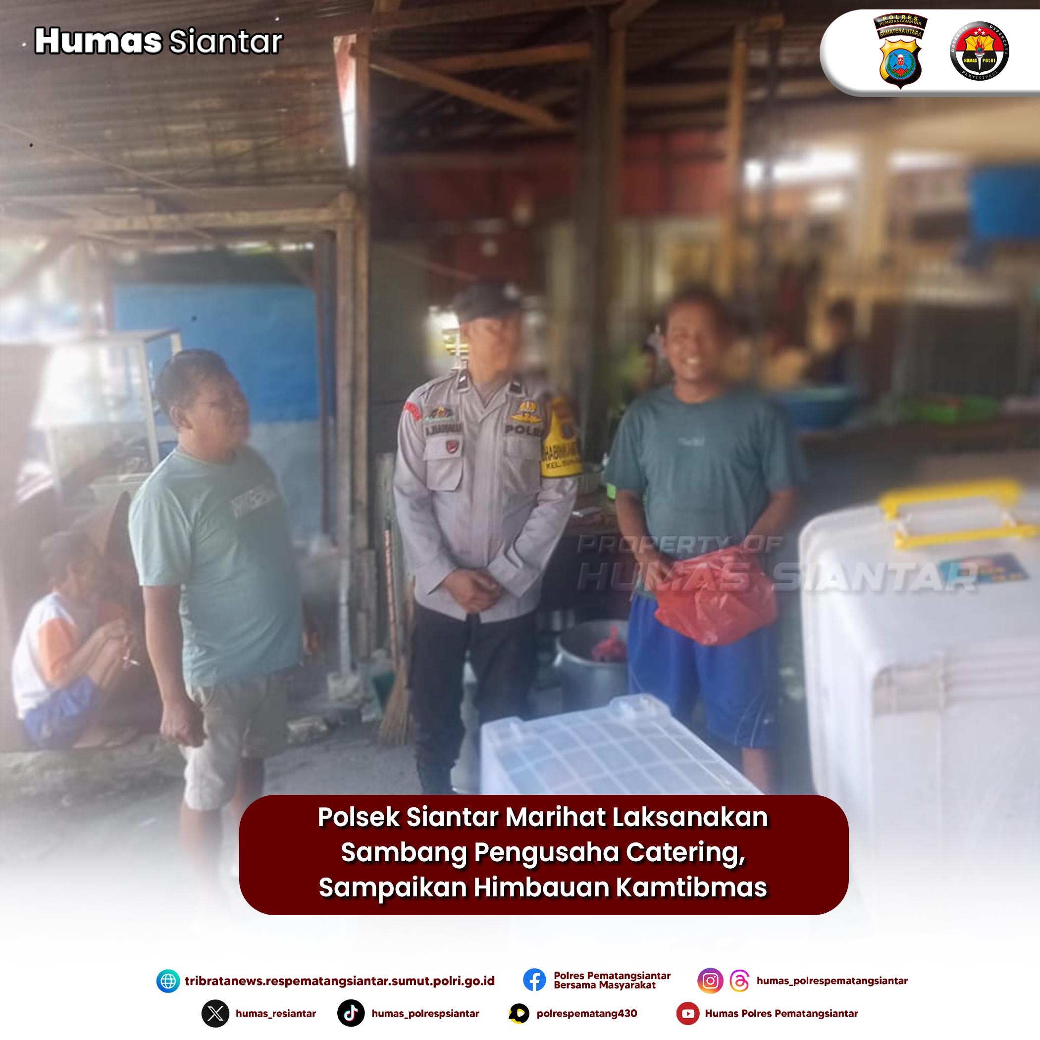 Polsek Siantar Marihat Laksanakan Sambang Pengusaha Catering, Sampaikan Himbauan Kamtibmas