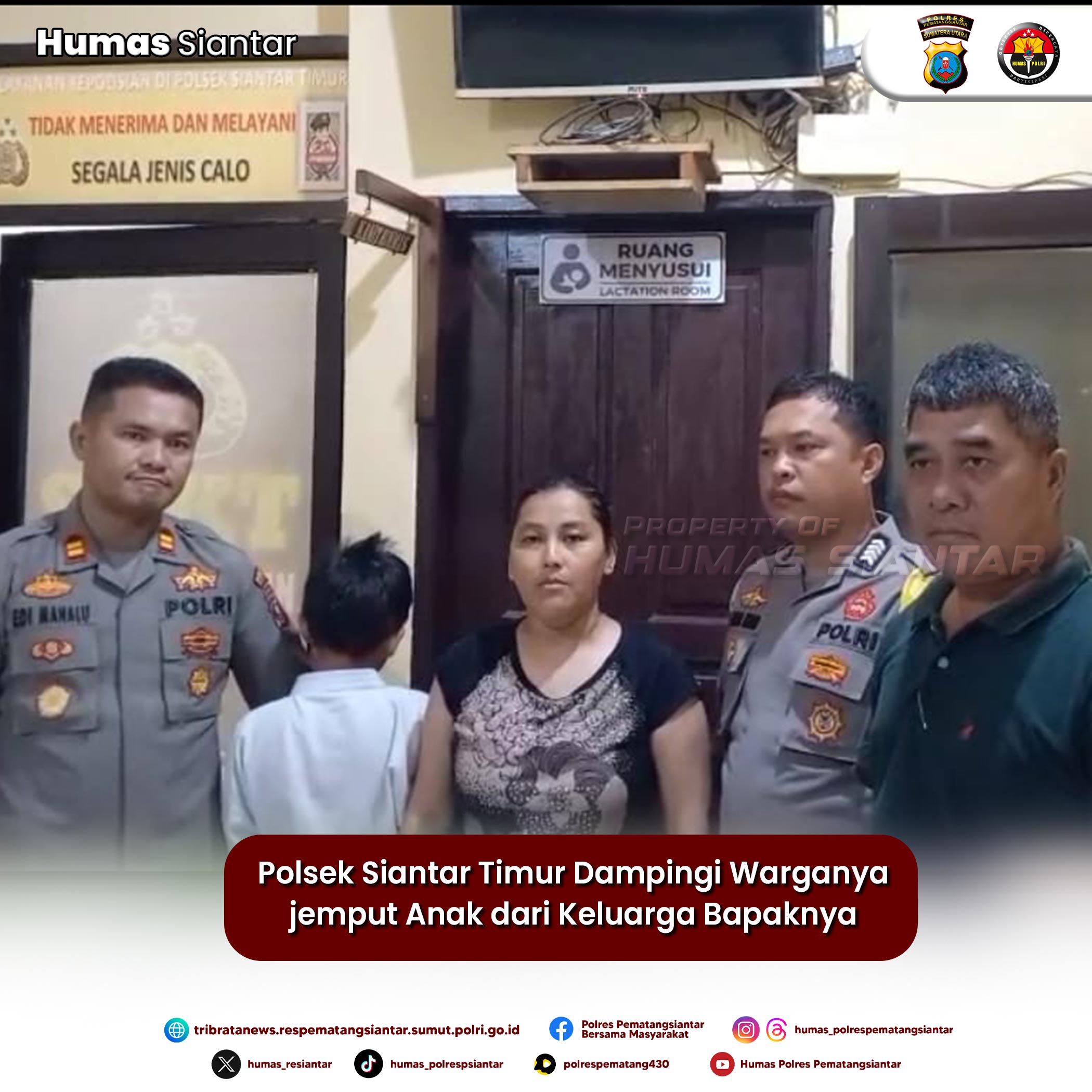 Polsek Siantar Timur Dampingi Warganya jemput Anak dari Keluarga Bapaknya