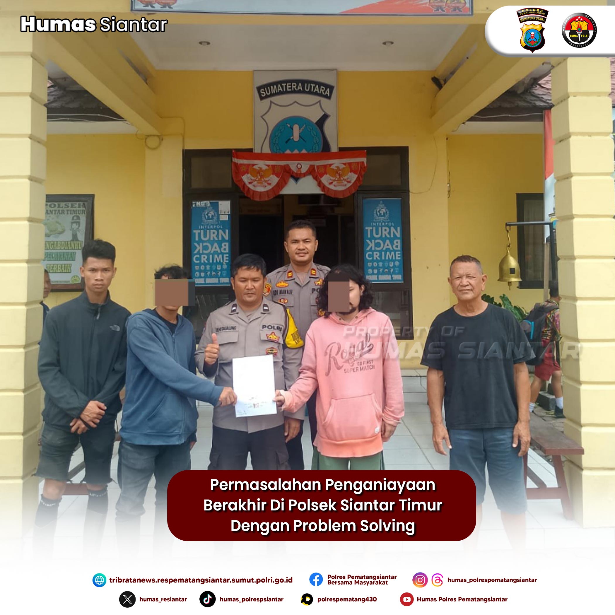 Permasalahan Penganiayaan Berakhir Di Polsek Siantar Timur Dengan Problem Solving