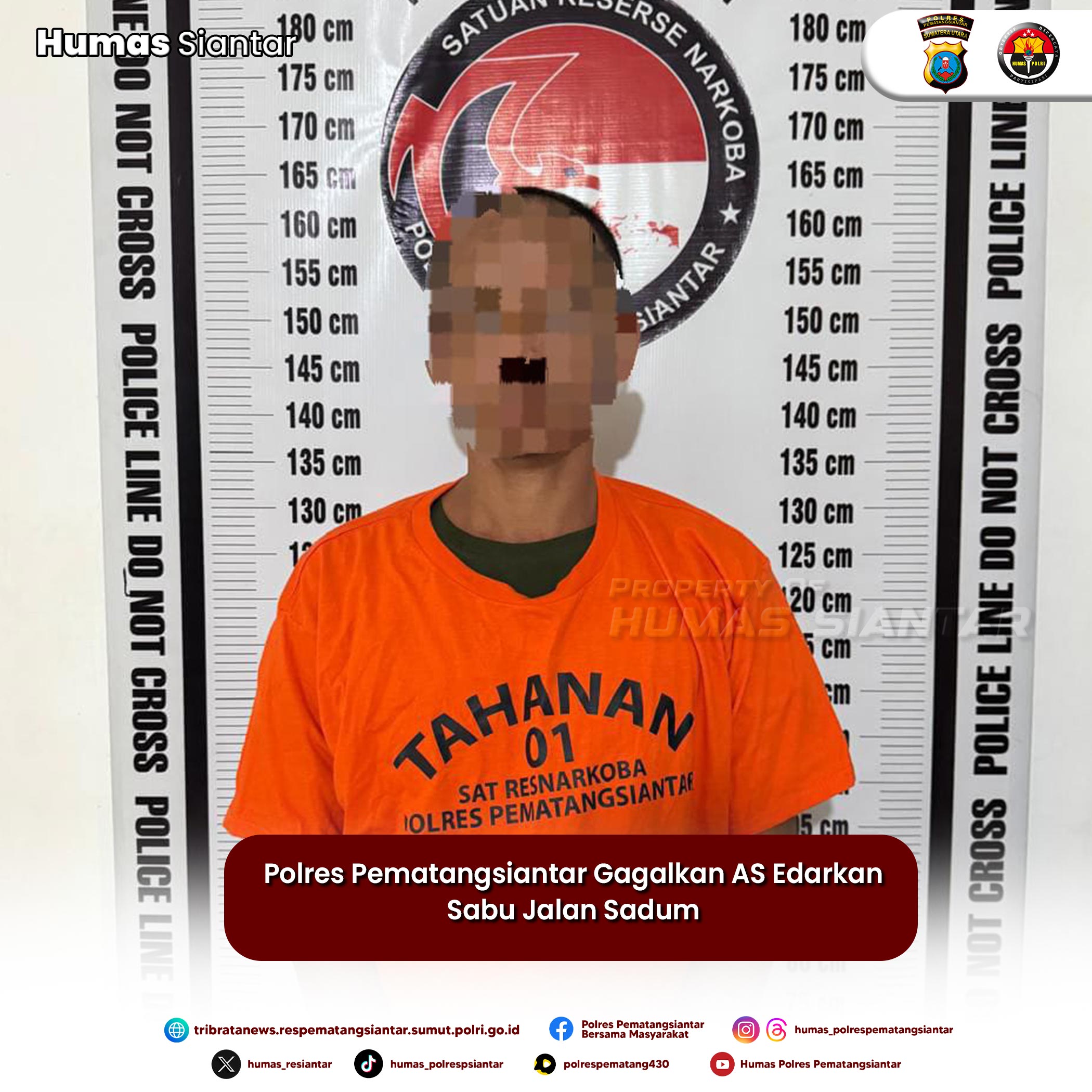 Polres Pematangsiantar Gagalkan AS Edarkan  Sabu Jalan Sadum