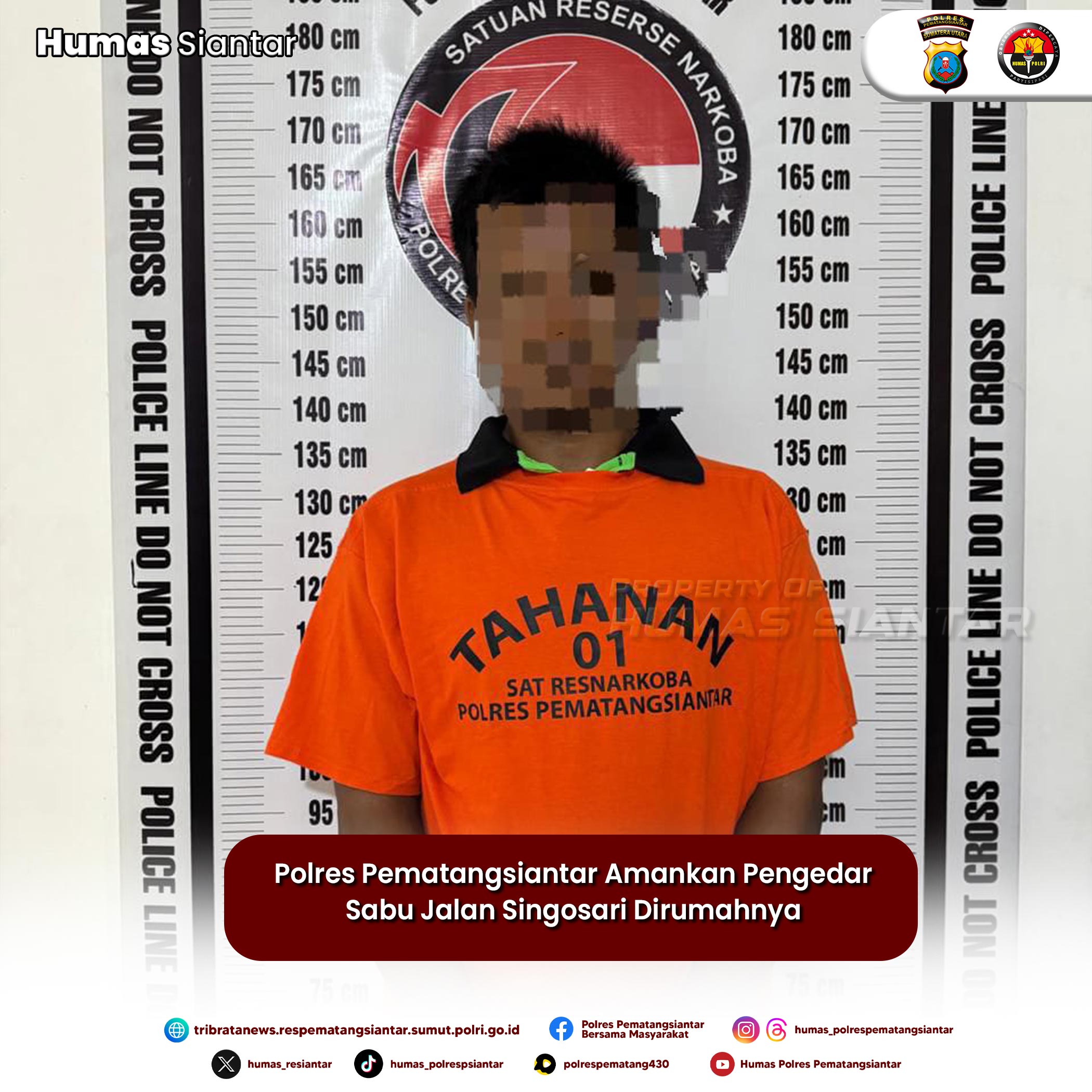 Polres Pematangsiantar Amankan Pengedar Sabu Jalan Singosari Dirumahnya