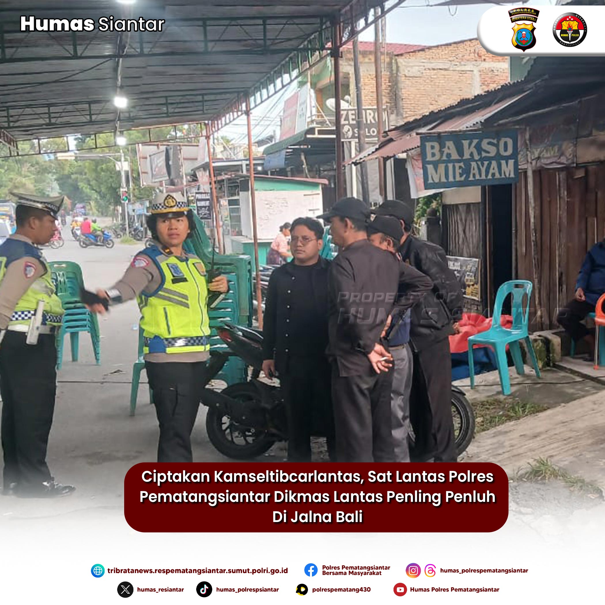 Ciptakan Kamseltibcarlantas, Sat Lantas Polres Pematangsiantar Dikmas Lantas Penling Penluh Di Jalna Bali