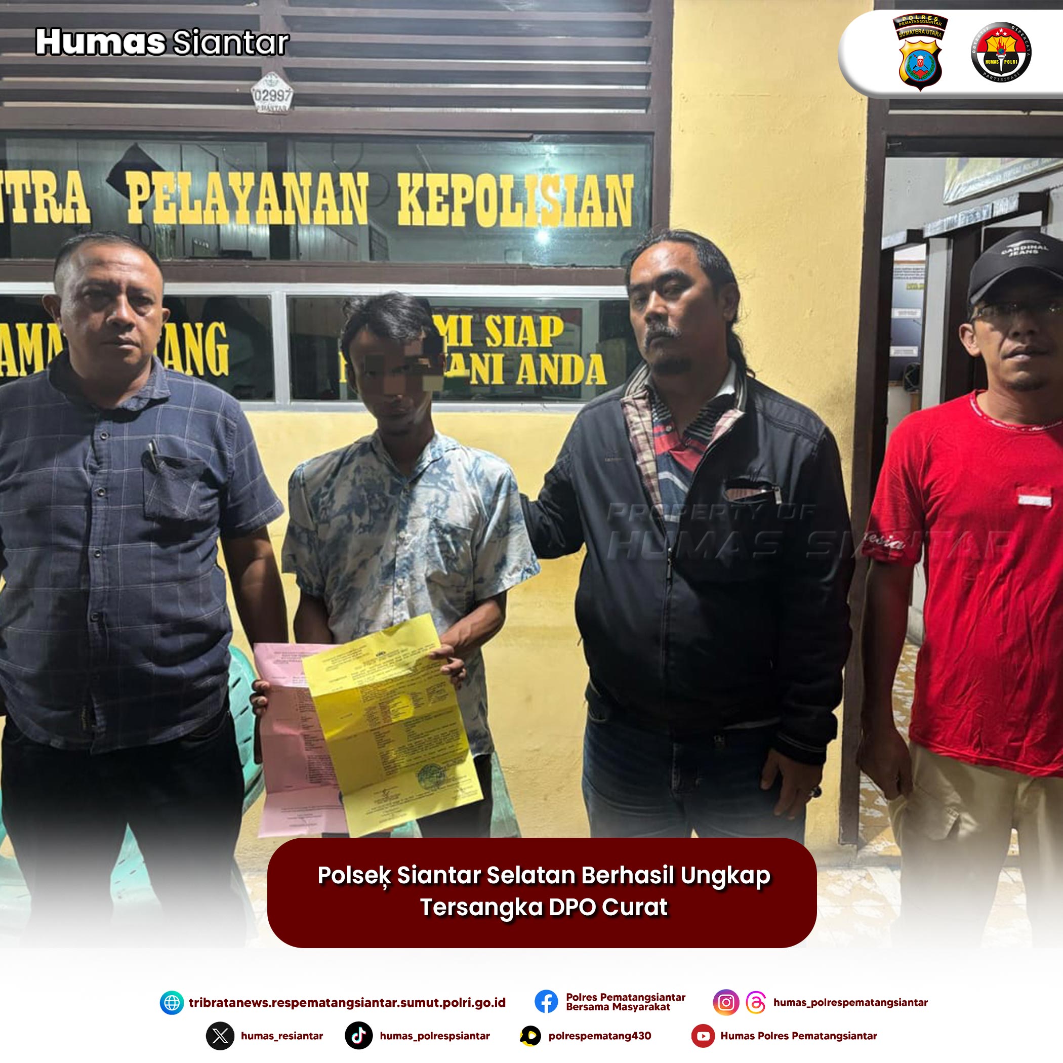 Polseķ Siantar Selatan Berhasil Ungkap Tersangka DPO Curat