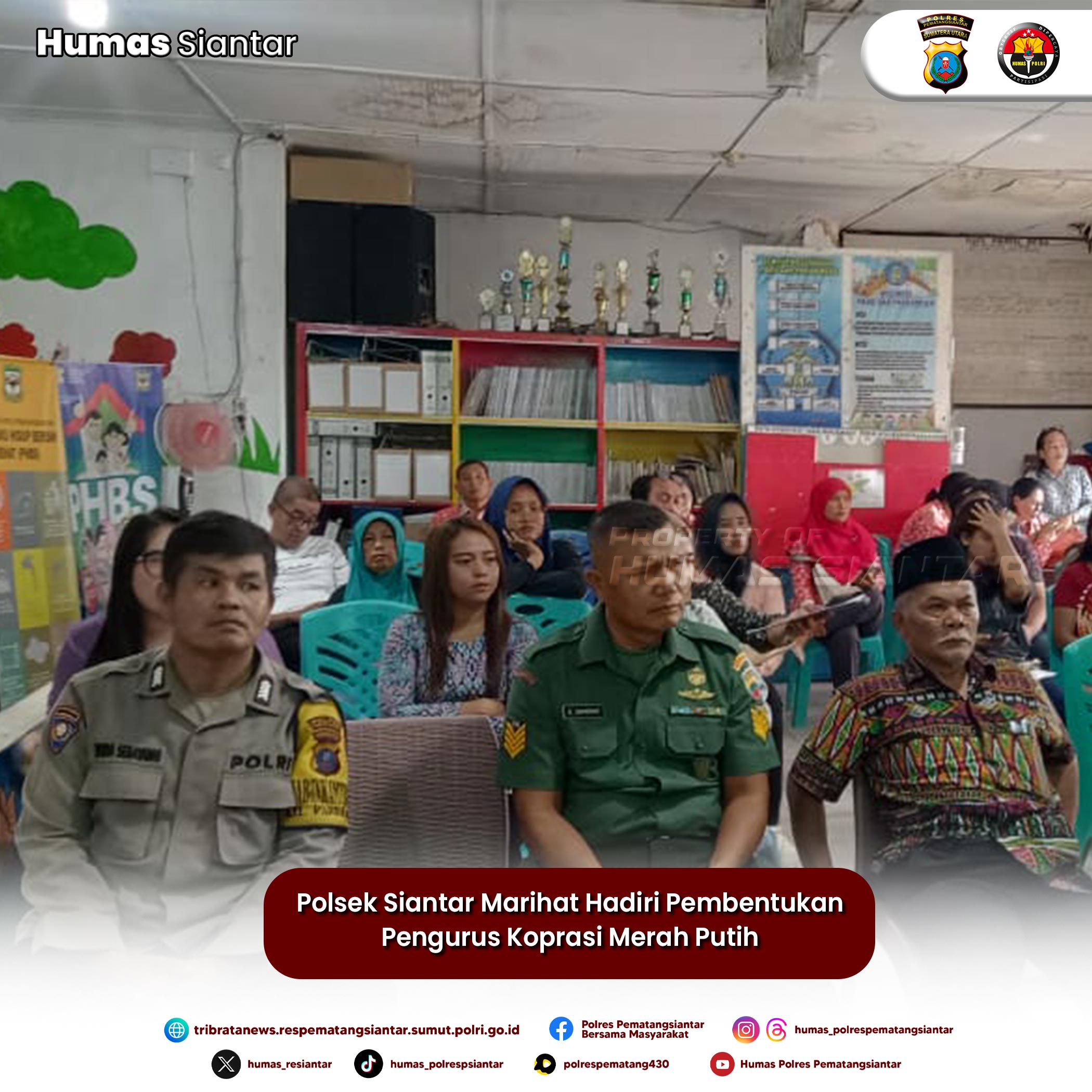 Polsek Siantar Marihat Hadiri Pembentukan Pengurus Koprasi Merah Putih