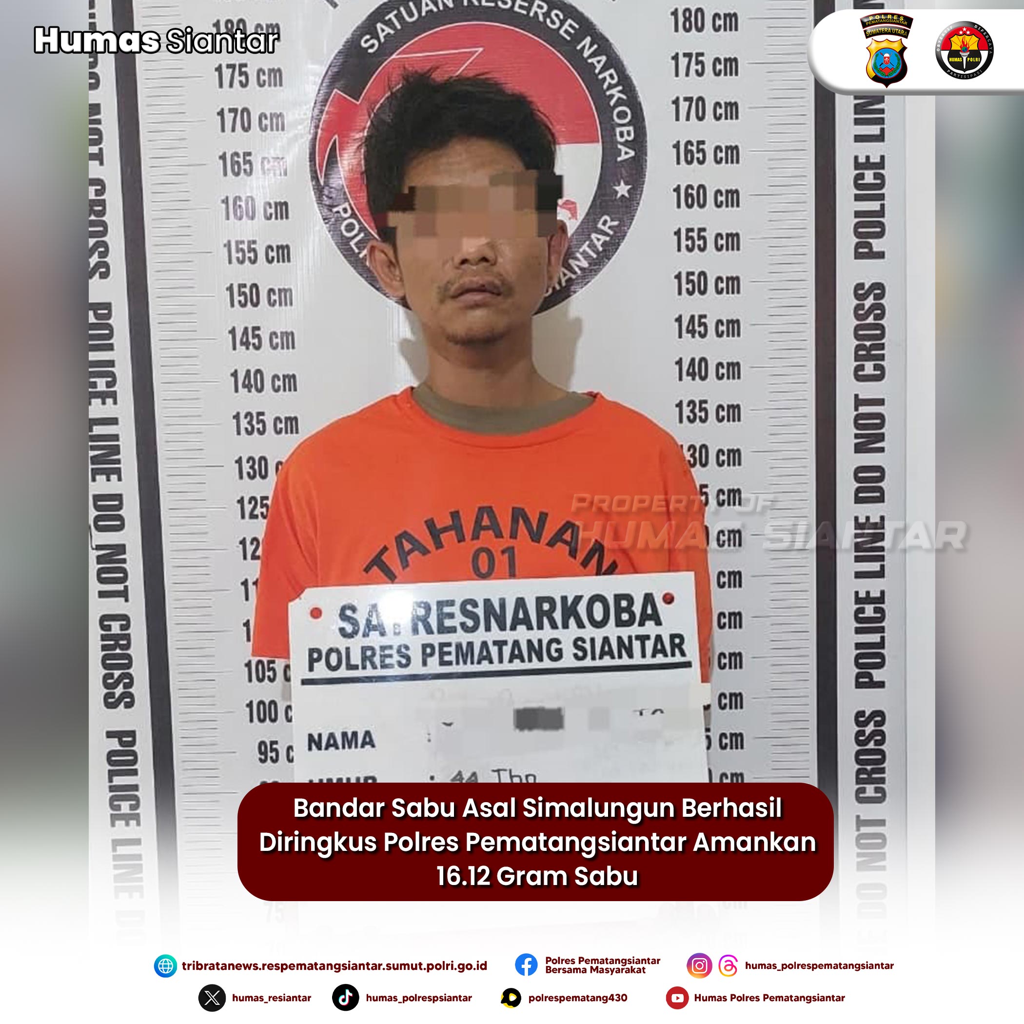 Bandar Sabu Asal Simalungun Berhasil Diringkus Polres Pematangsiantar Amankan 16.12 Gram Sabu