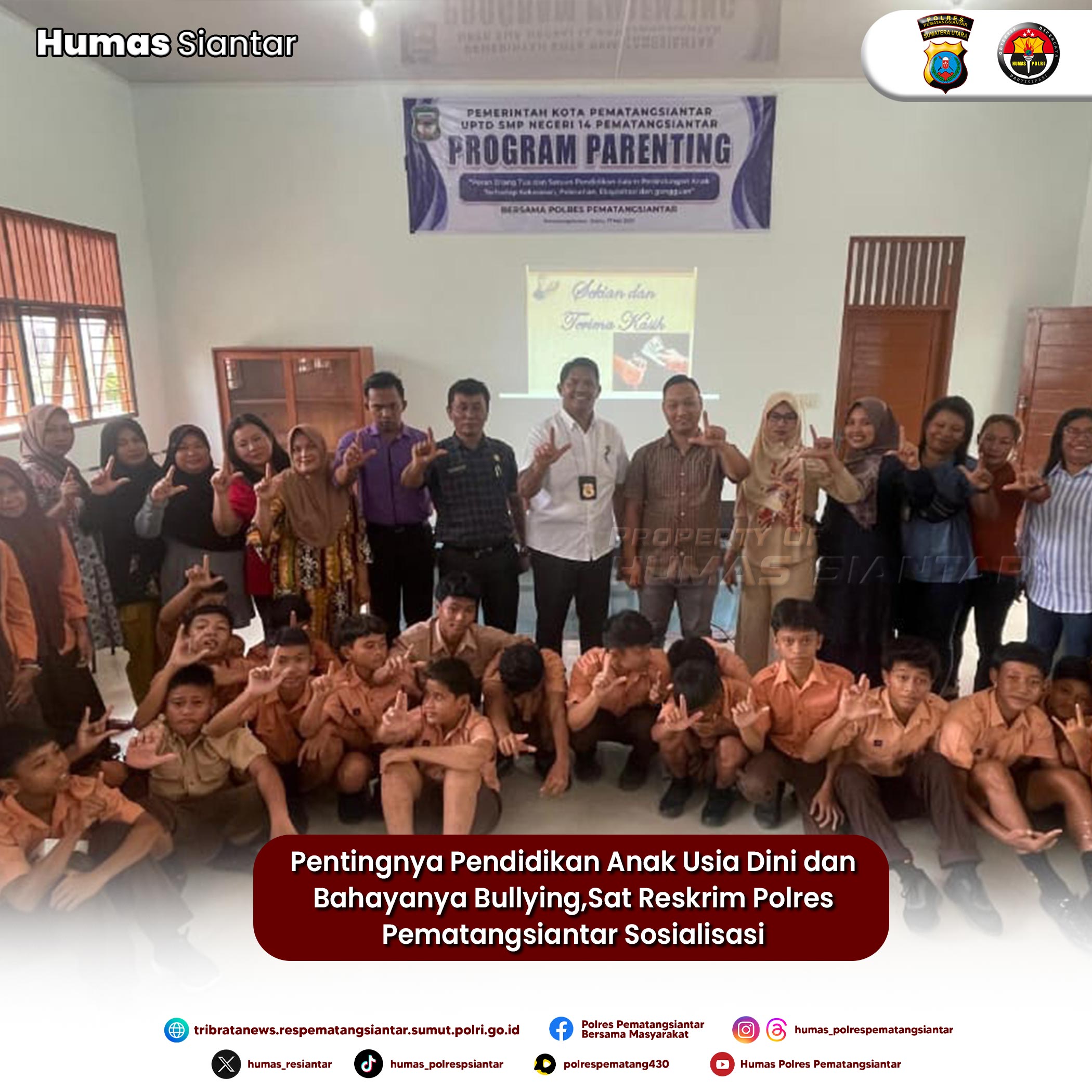 Pentingnya Pendidikan Anak Usia Dini dan Bahayanya Bullying,Sat Reskrim Polres Pematangsiantar Sosialisasi