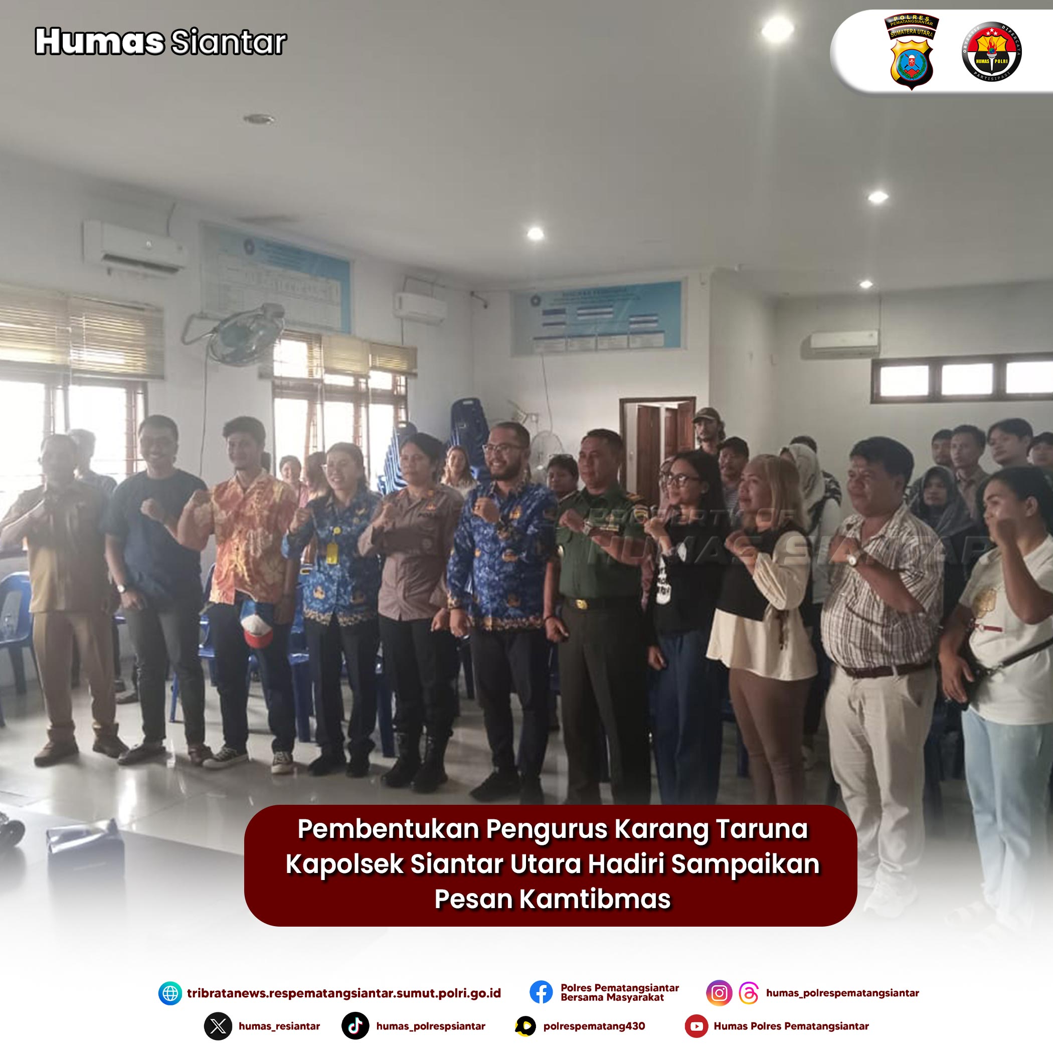 Pembentukan Pengurus Karang Taruna Kapolsek Siantar Utara Hadiri Sampaikan Pesan Kamtibmas