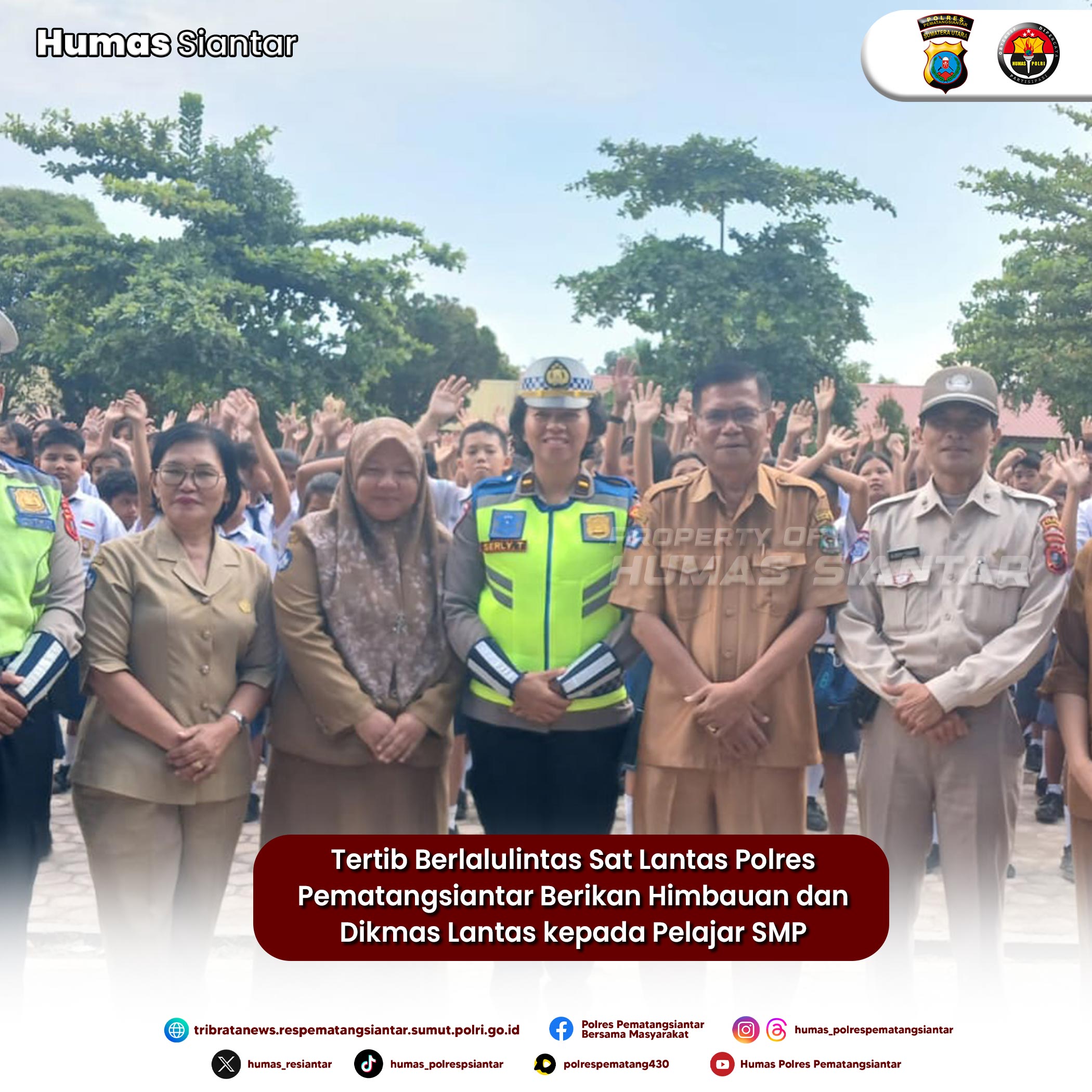 Tertib Berlalulintas Sat Lantas Polres Pematangsiantar Berikan Himbauan dan Dikmas Lantas kepada Pelajar SMP