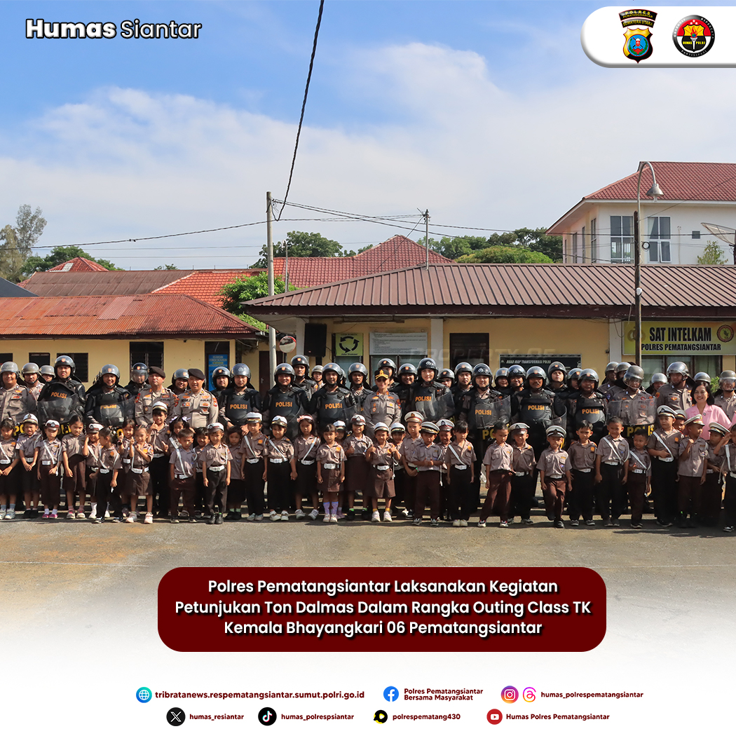 Kunjungan Anak TK Kemala Bhayangkari 06, Kapolres Pematangsiantar Perkenalkan Peralatan Samapta