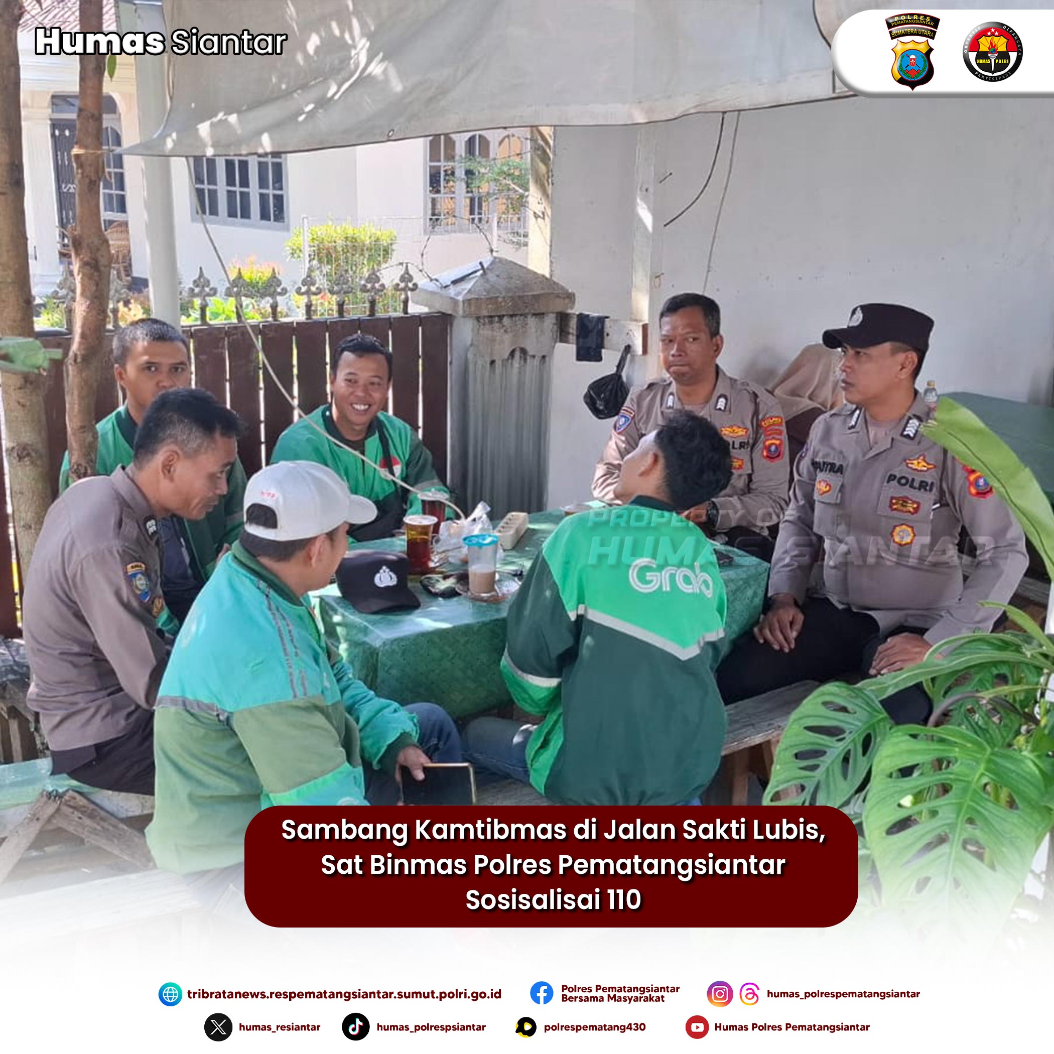 Sambang Kamtibmas di Jalan Sakti Lubis, Sat Binmas Polres Pematangsiantar Sosisalisai 110