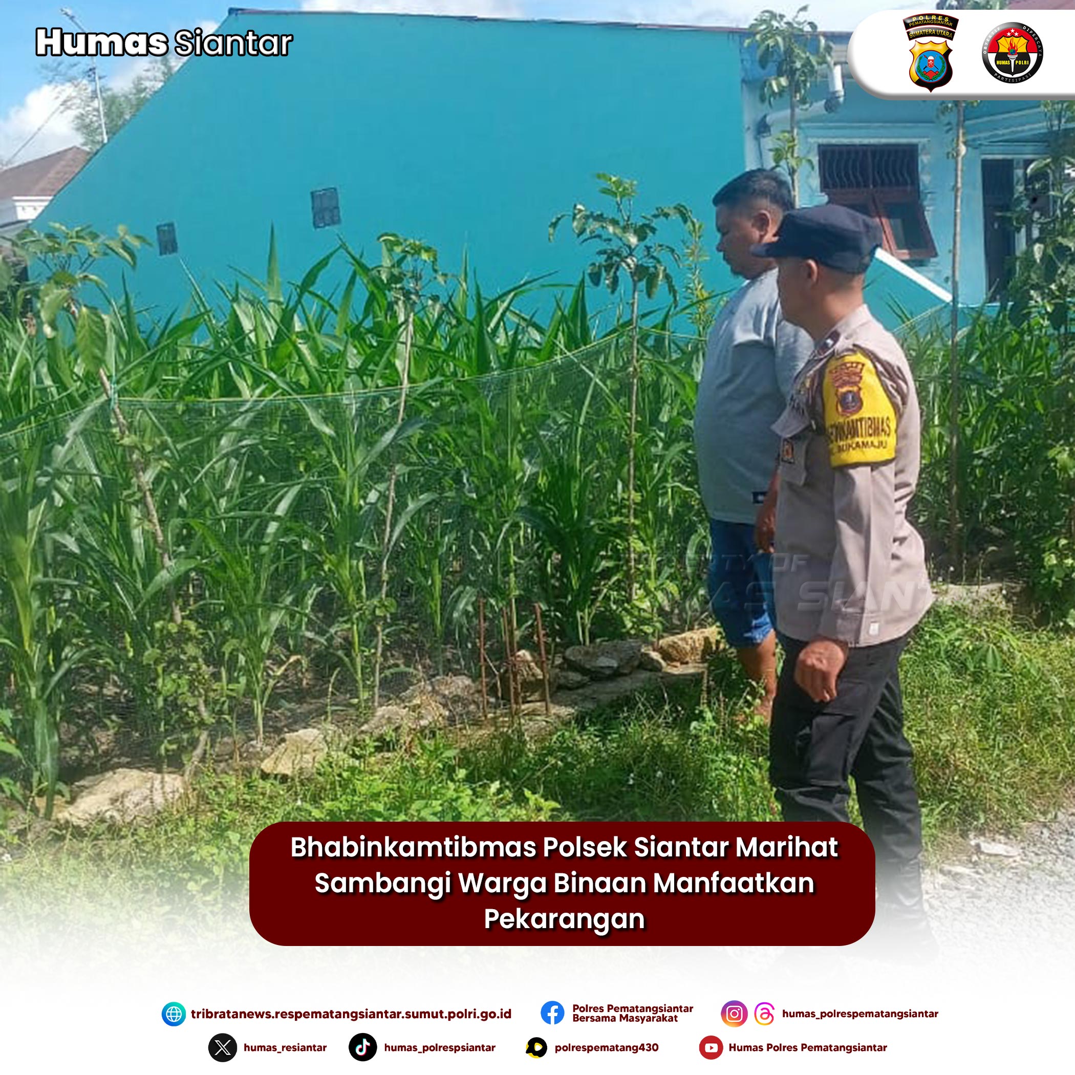 Bhabinkamtibmas Polsek Siantar Marihat Sambangi Warga Binaan Manfaatkan Pekarangan