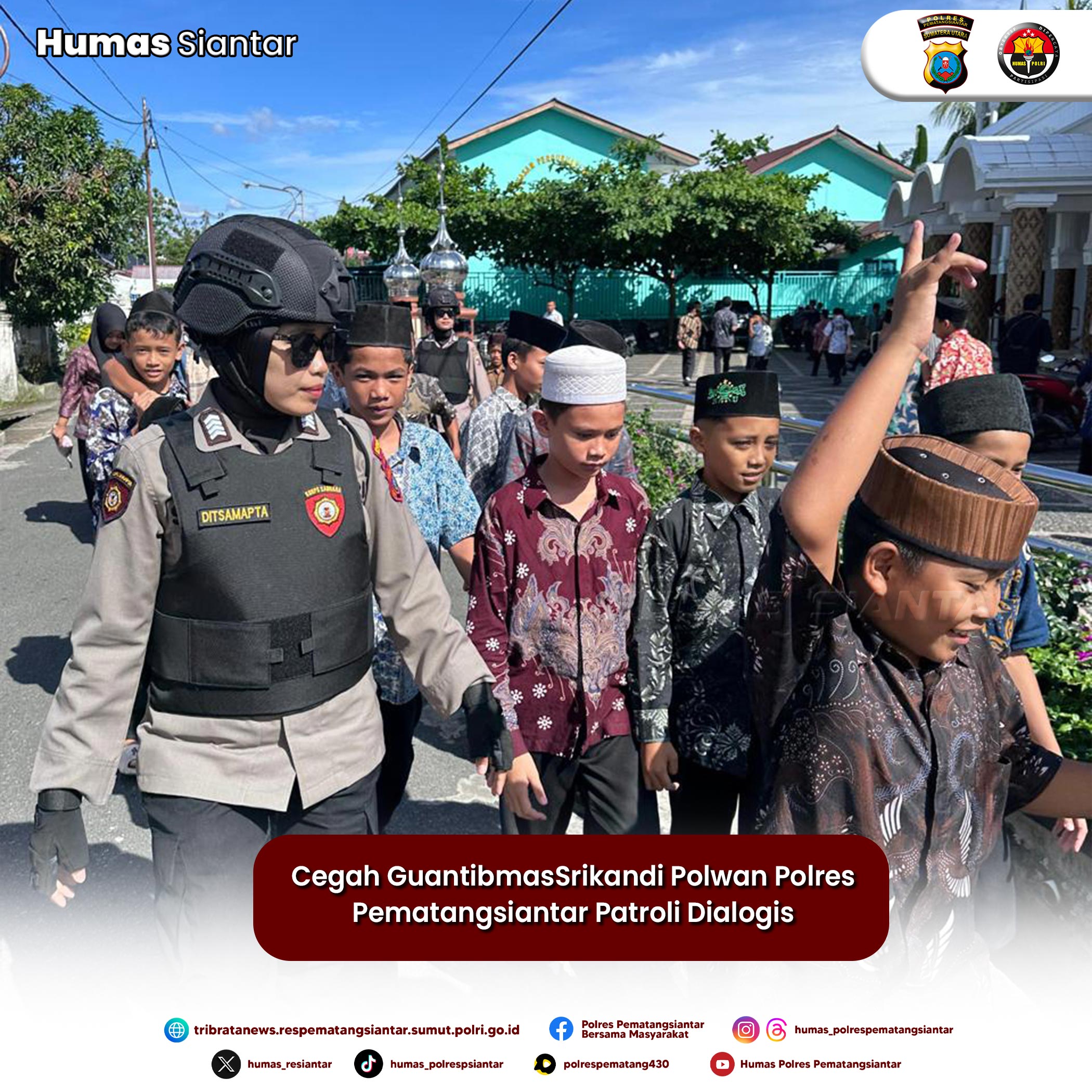 Cegah GuantibmasSrikandi Polwan Polres Pematangsiantar Patroli Dialogis 