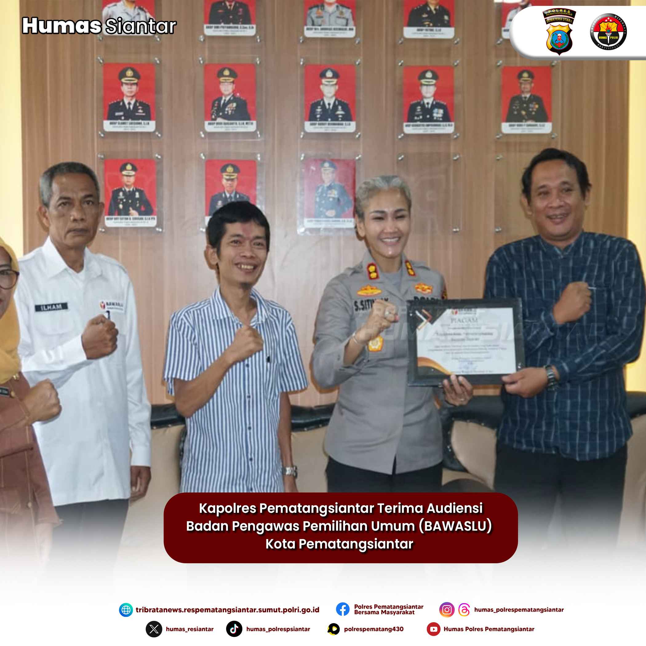 Jalin Kolaborasi Kapolres AKBP Sah Udur Sitinjak Terima Audiensi Bawaslu Kota Pematangsiantar