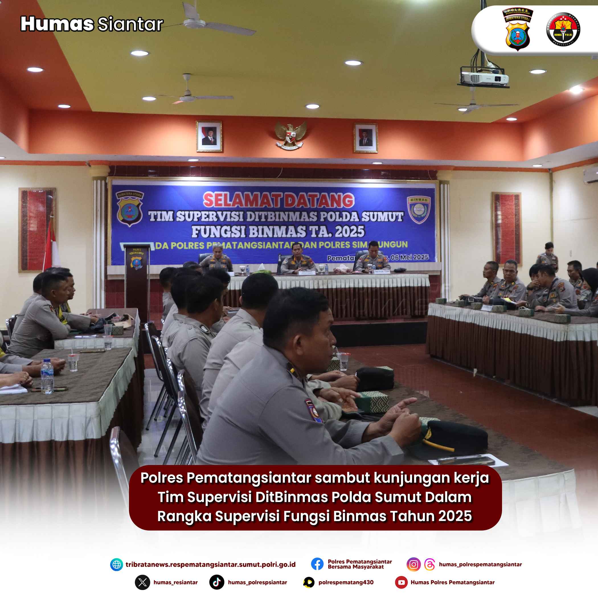 Kapolres Pematangsiantar Terima Kunker Tim Supervisi Fungsi Binmas 2025 Dit Binmas Polda Sumut