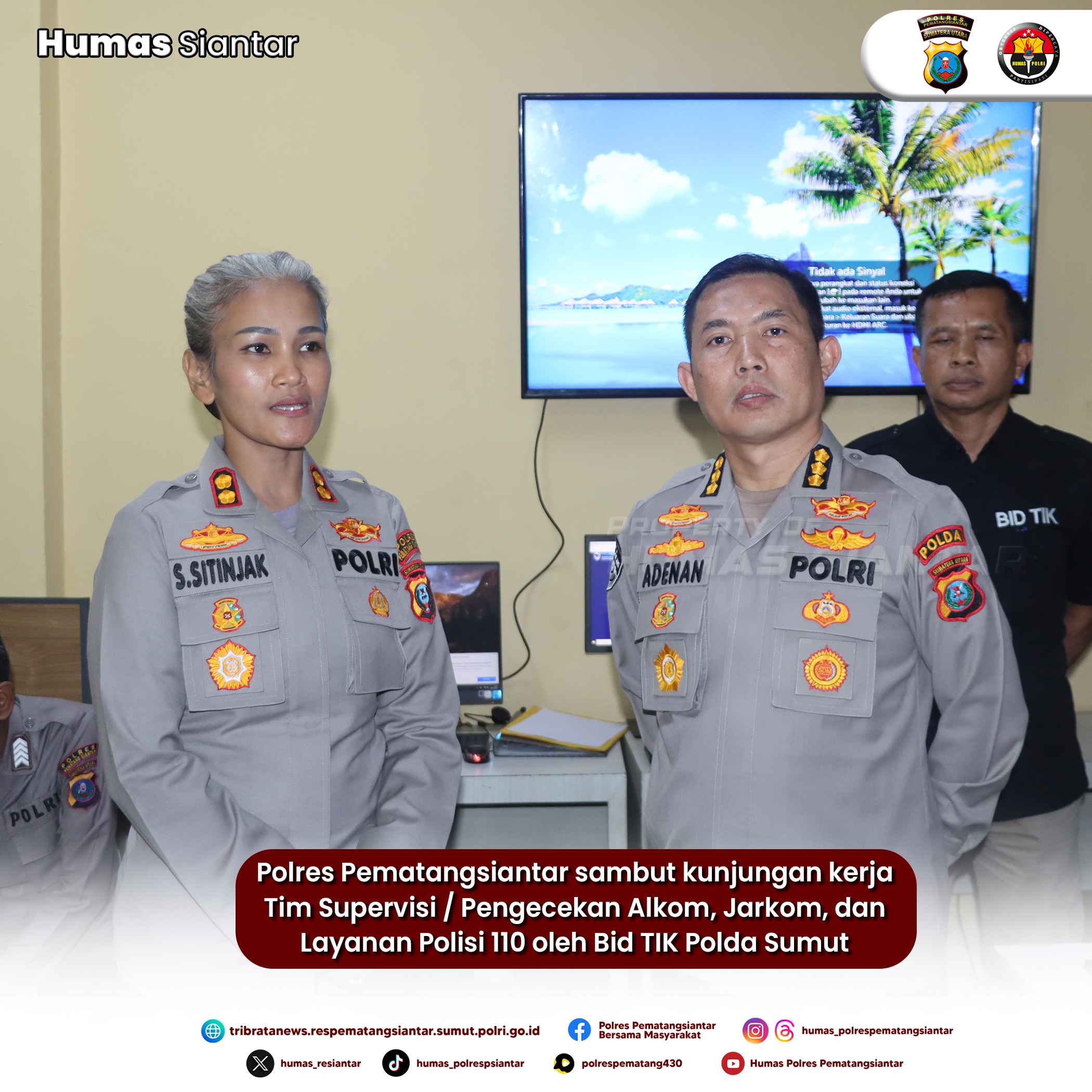 Kapolres Pematangsiantar Sambut Kunker Tim Supervisi Bid TIK Polda Sumut