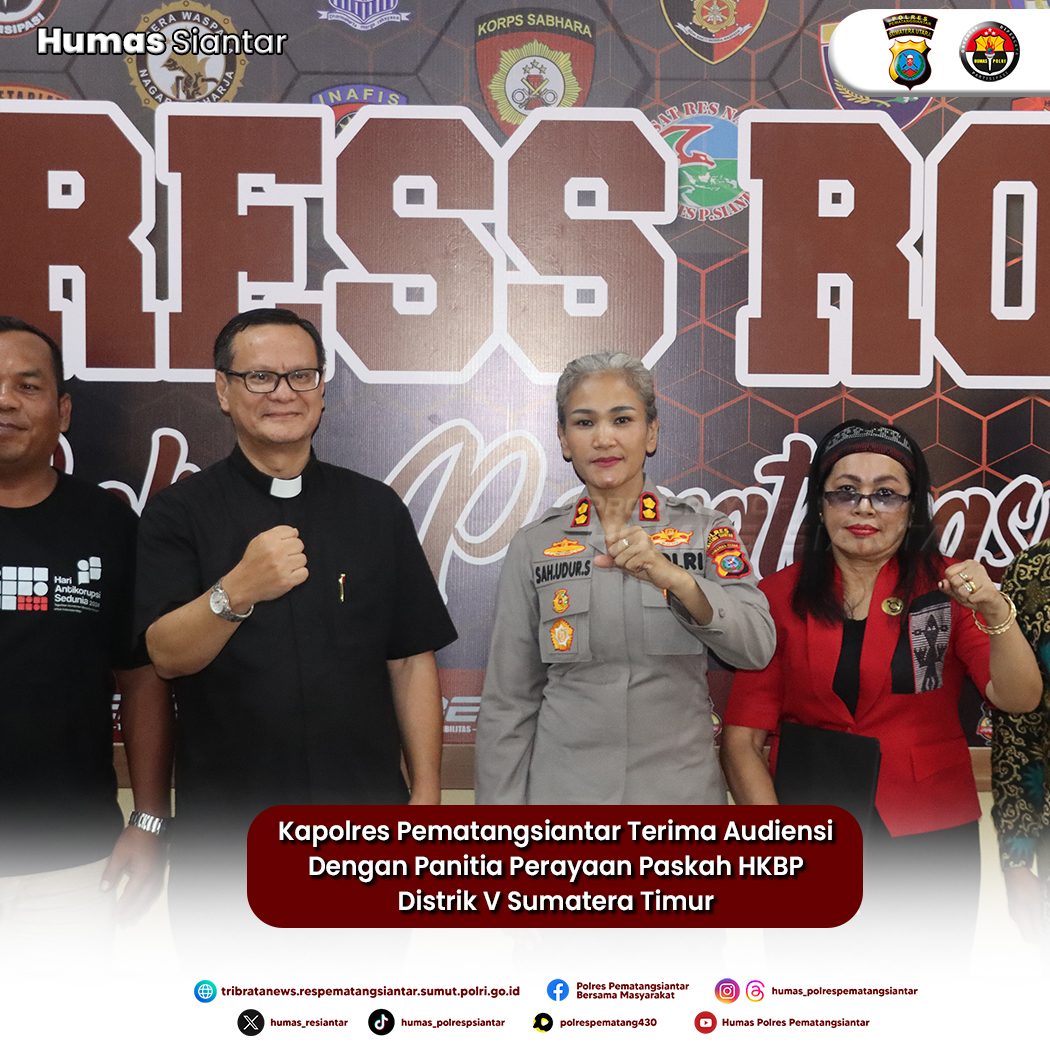 Kapolres Pematangsiantar Terima Audiensi  Panitia Perayaan Paskah HKBP Distrik V Sumatera Timur