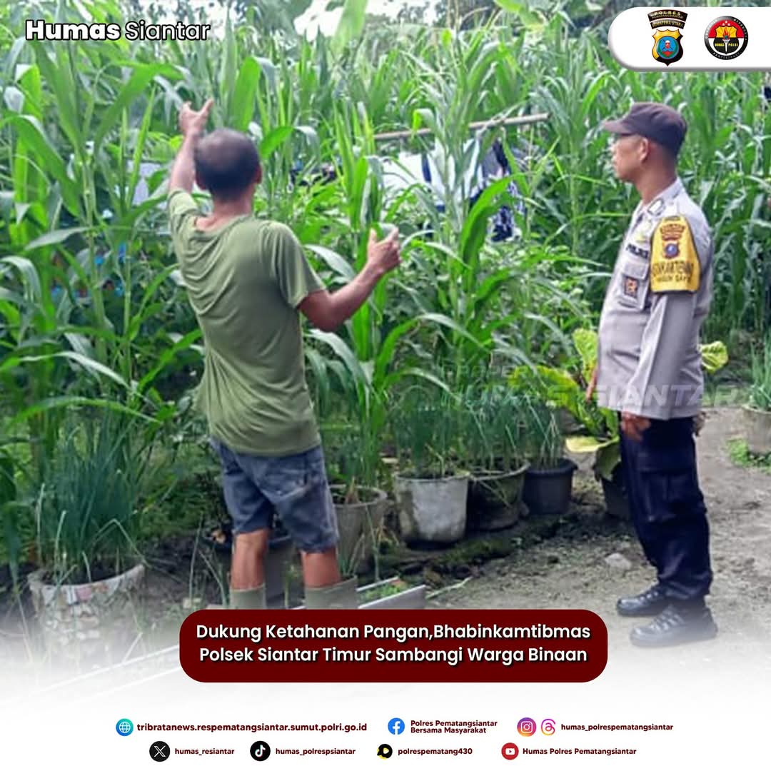 Dukung Ketahanan Pangan,Bhabinkamtibmas Polsek Siantar Timur Sambangi Warga Binaan