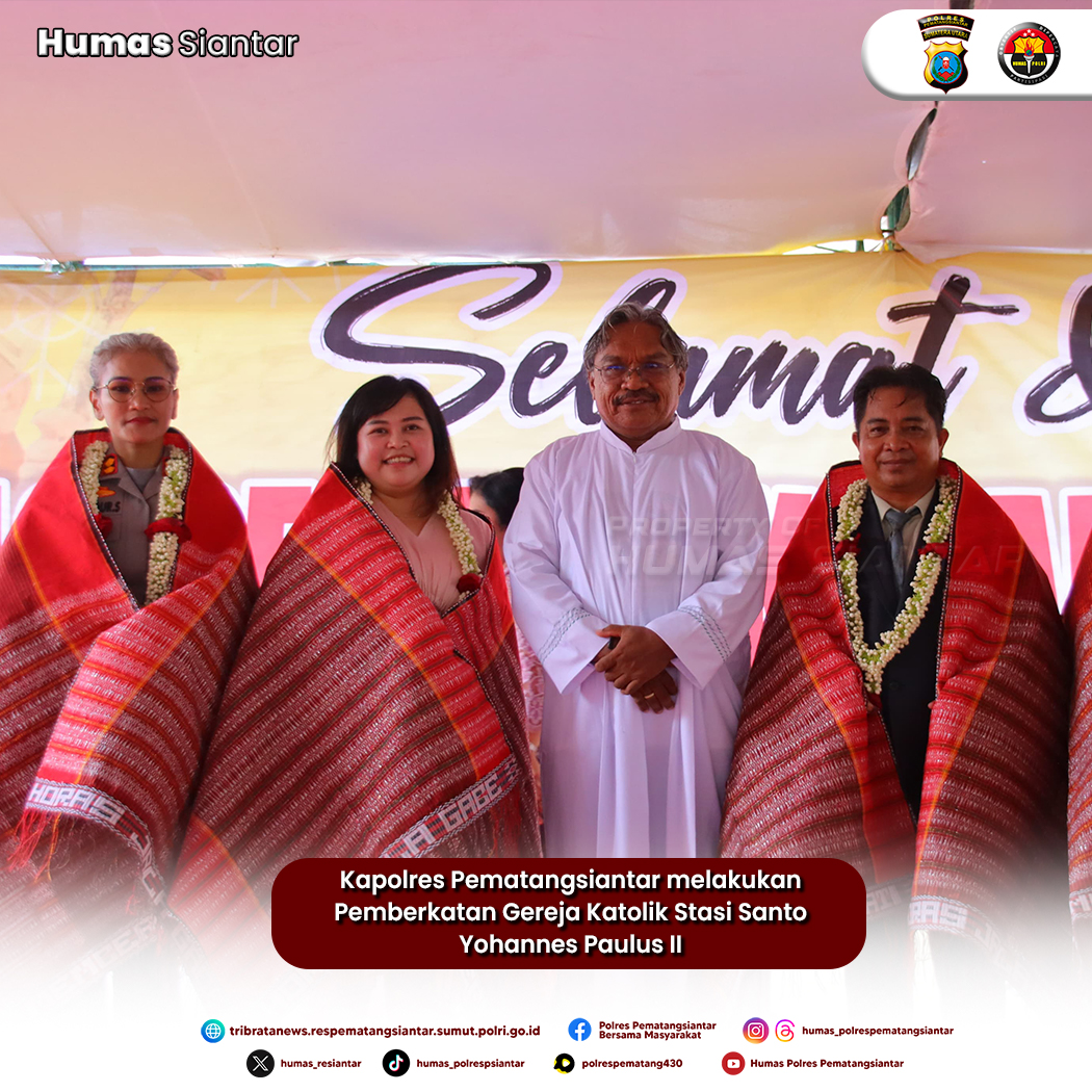 Kapolres Pematangsiantar Hadiri Perayaan Pemberkatan Gereja Katolik Stasi Santo Yohannes Paulus II