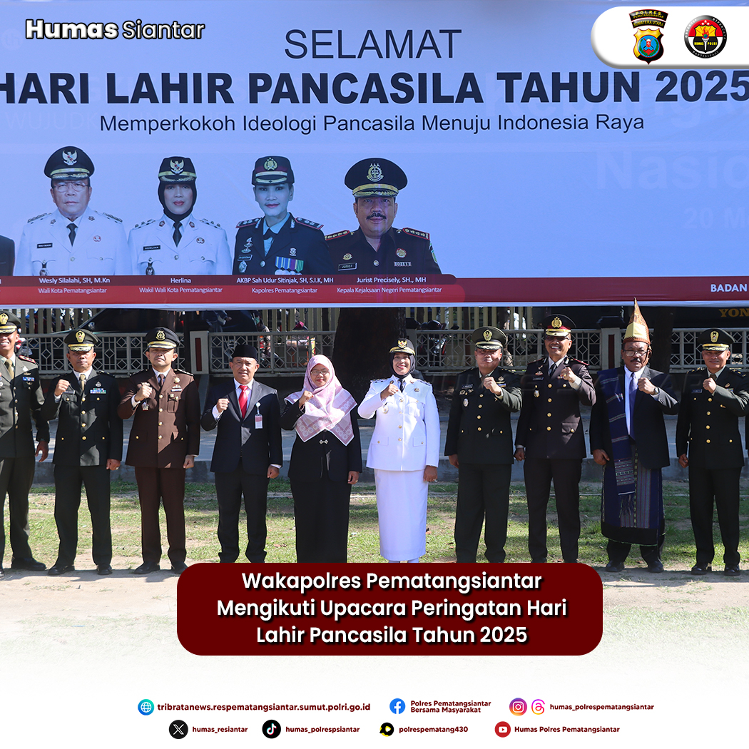 Polres Pematangsiantar Ikuti Upacara Peringatan Hari Lahir Pancasila Tahun 2025
